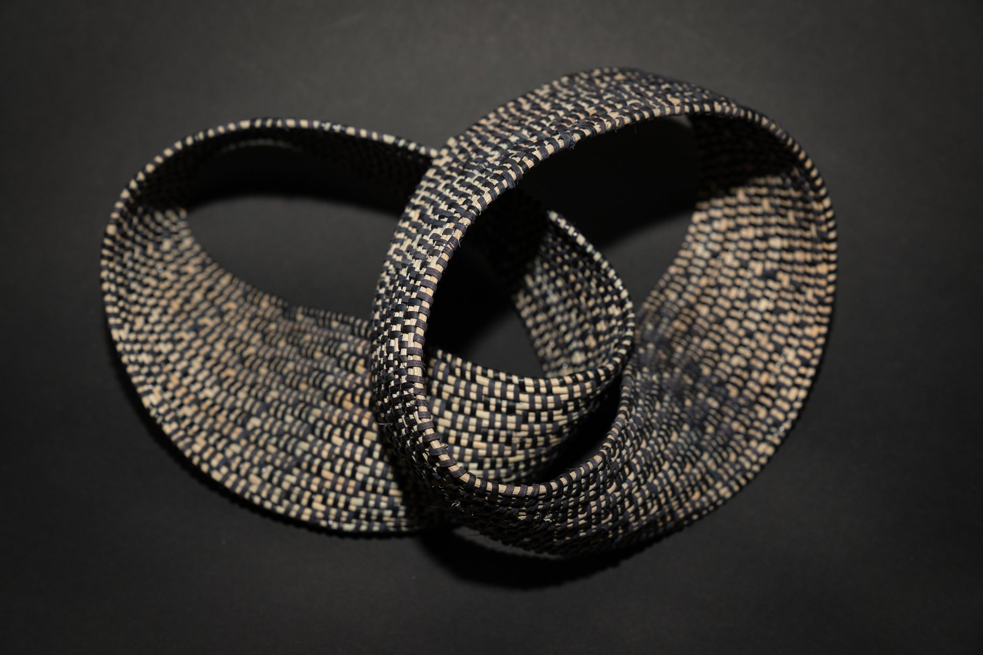 mobius strip woven basket art sculpture topology twilled 
