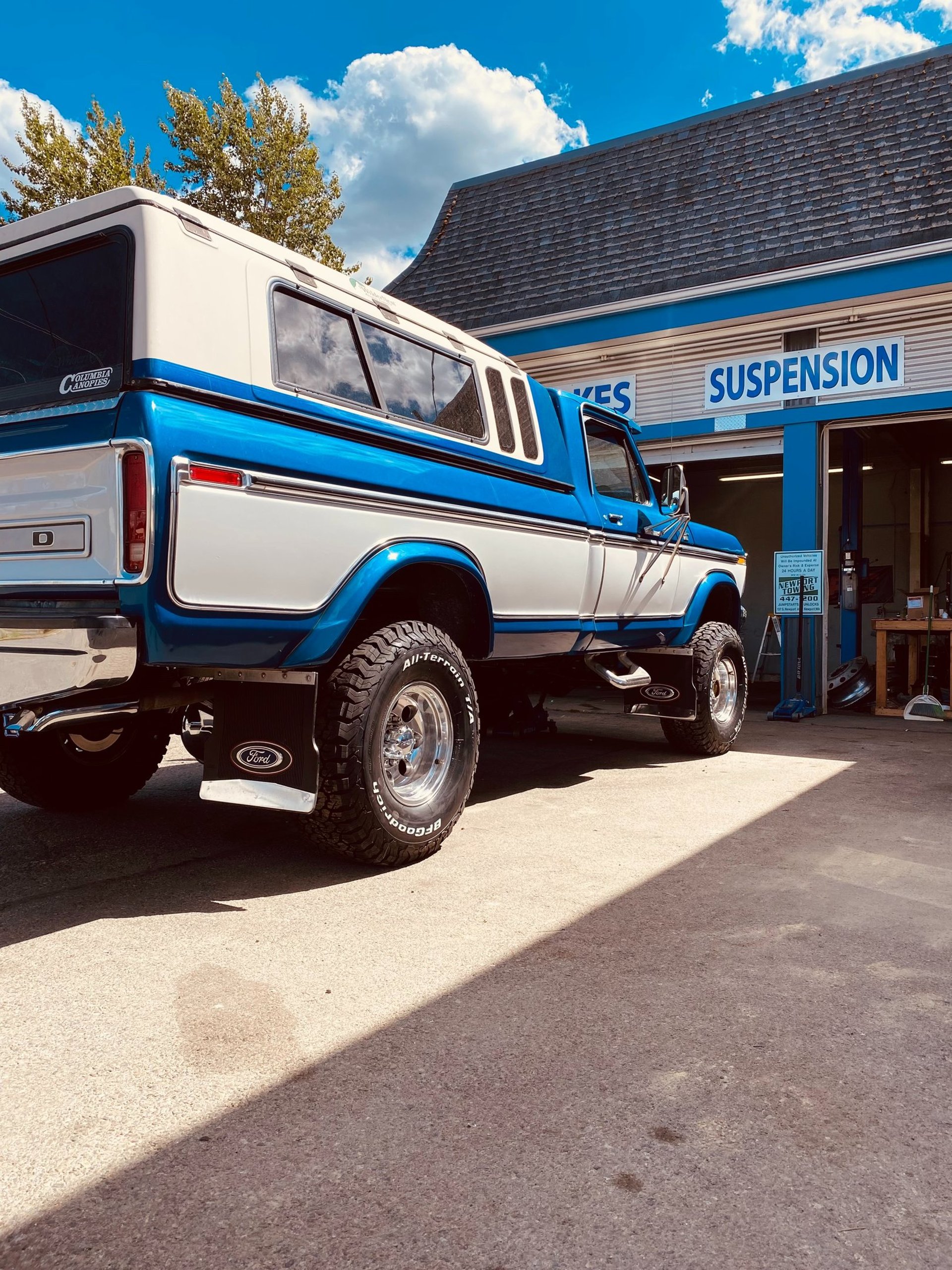 a classic ford with new offroad tires in sandpoint idaho