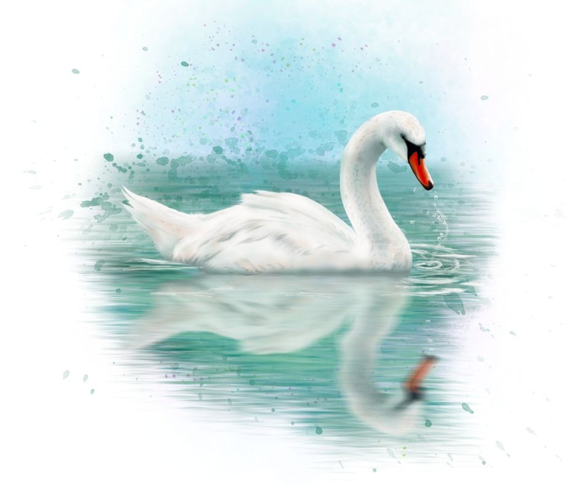 Swan Spirit Animal Artwork from the Animal Spirit Oracle Deck