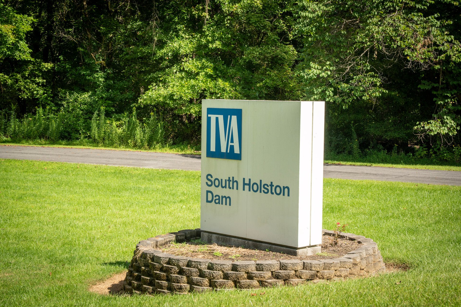 Aerial photo of the Steele bridge on the South Holston River In Tennessee.