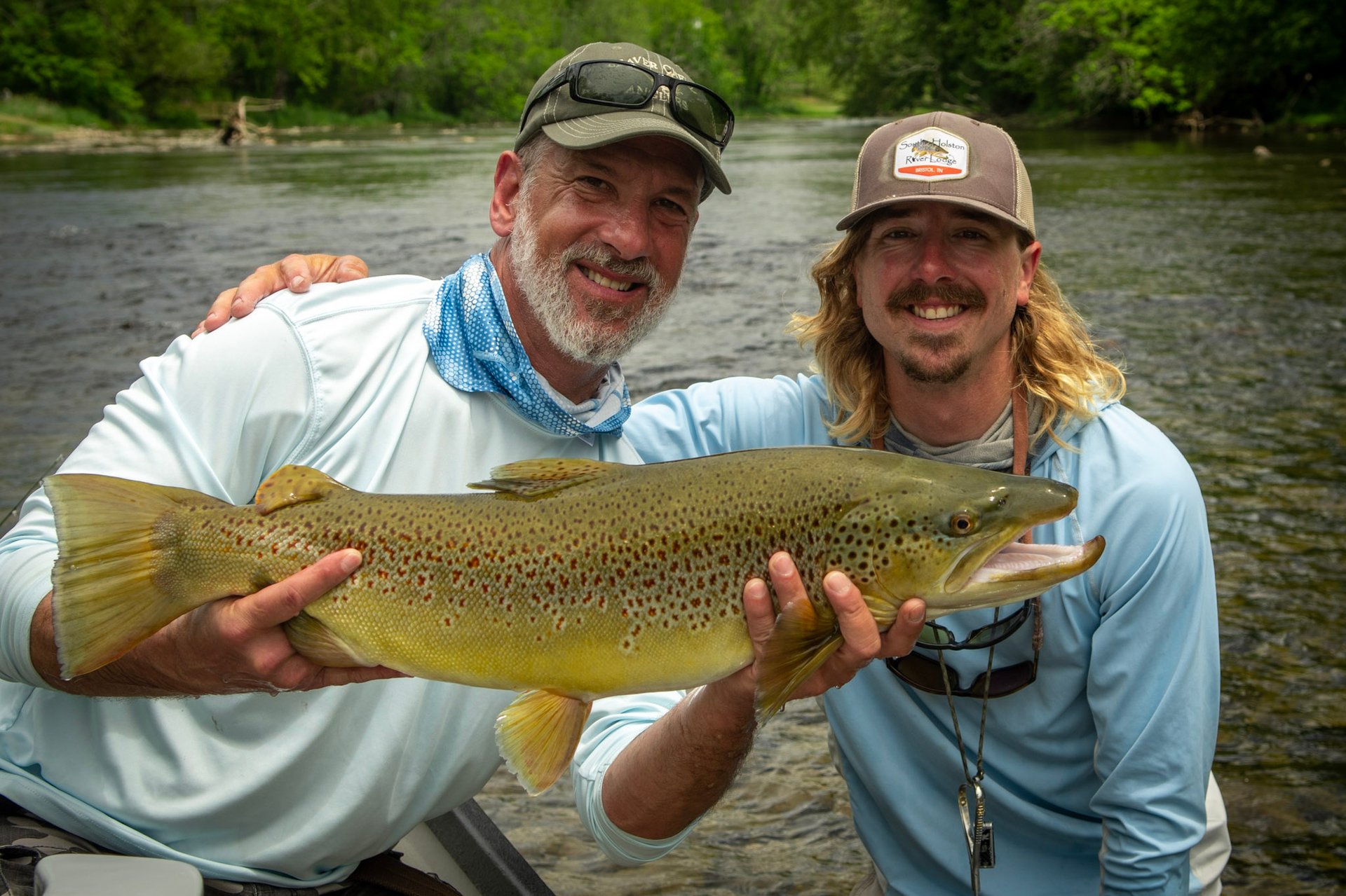 Guide John Stunkard with a happy client.