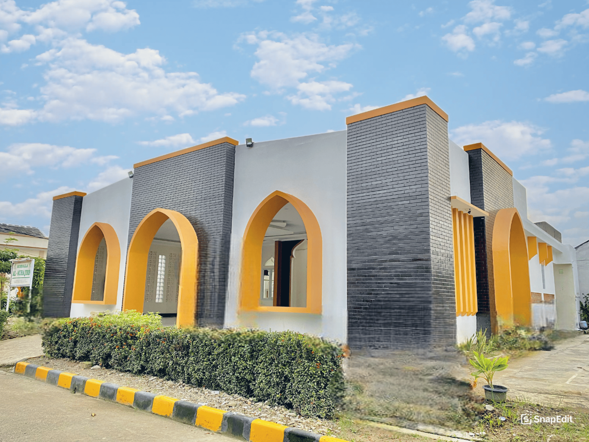 gray and blue mosque