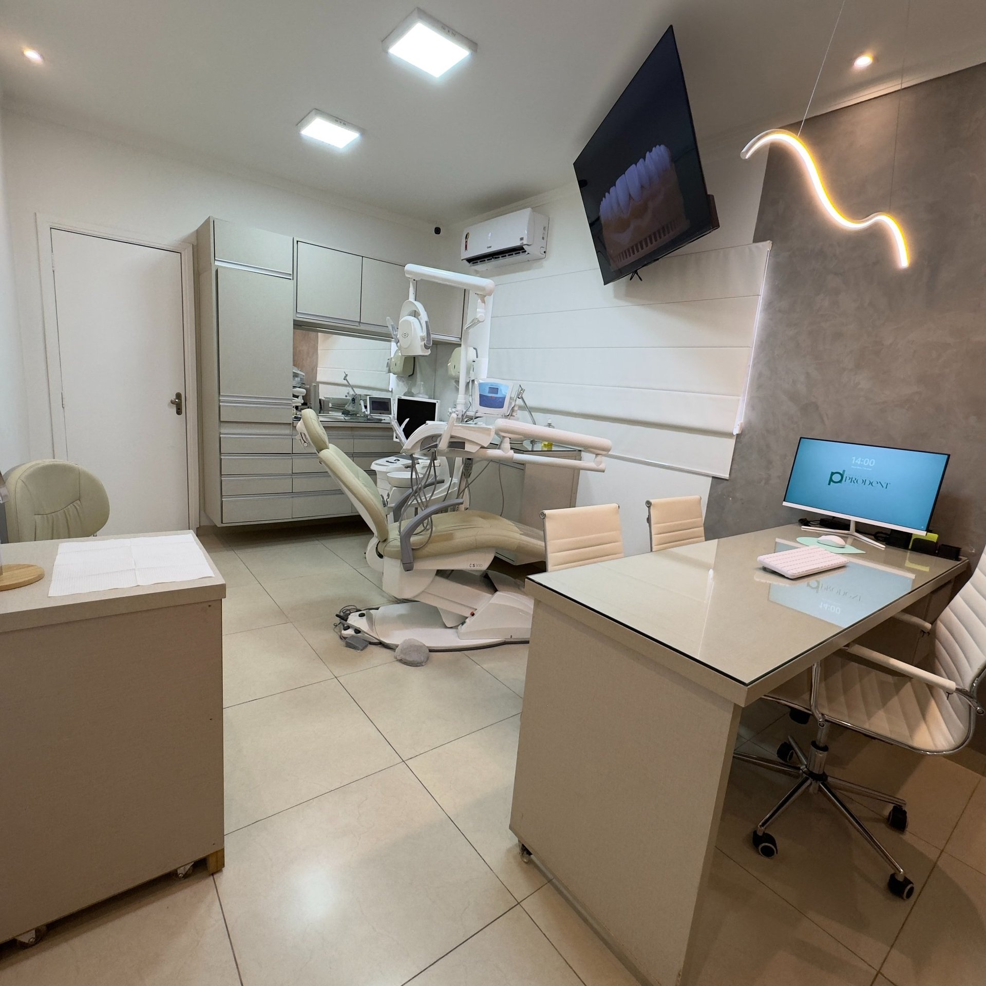 an abstract photo of a curved building with a blue sky in the background
