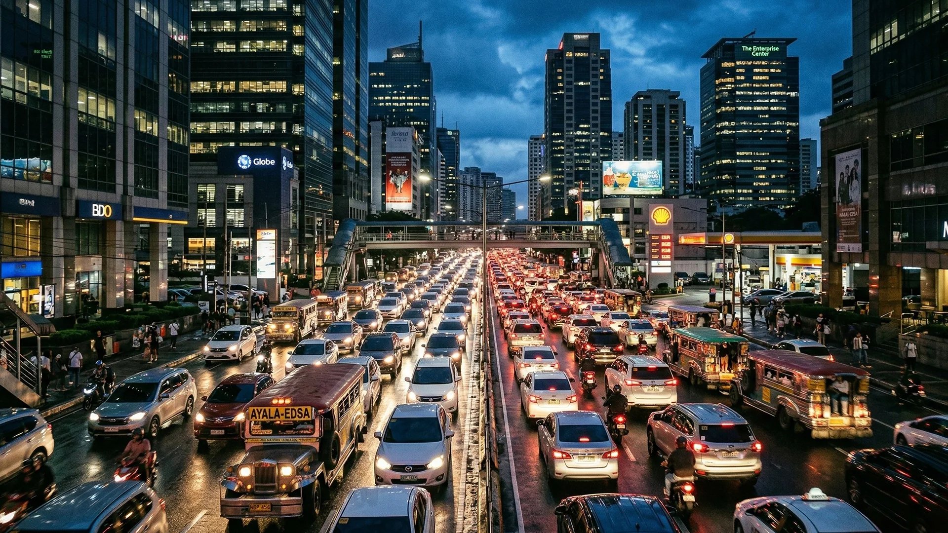 aerial photo of city highway surrounded by high-rise buildings