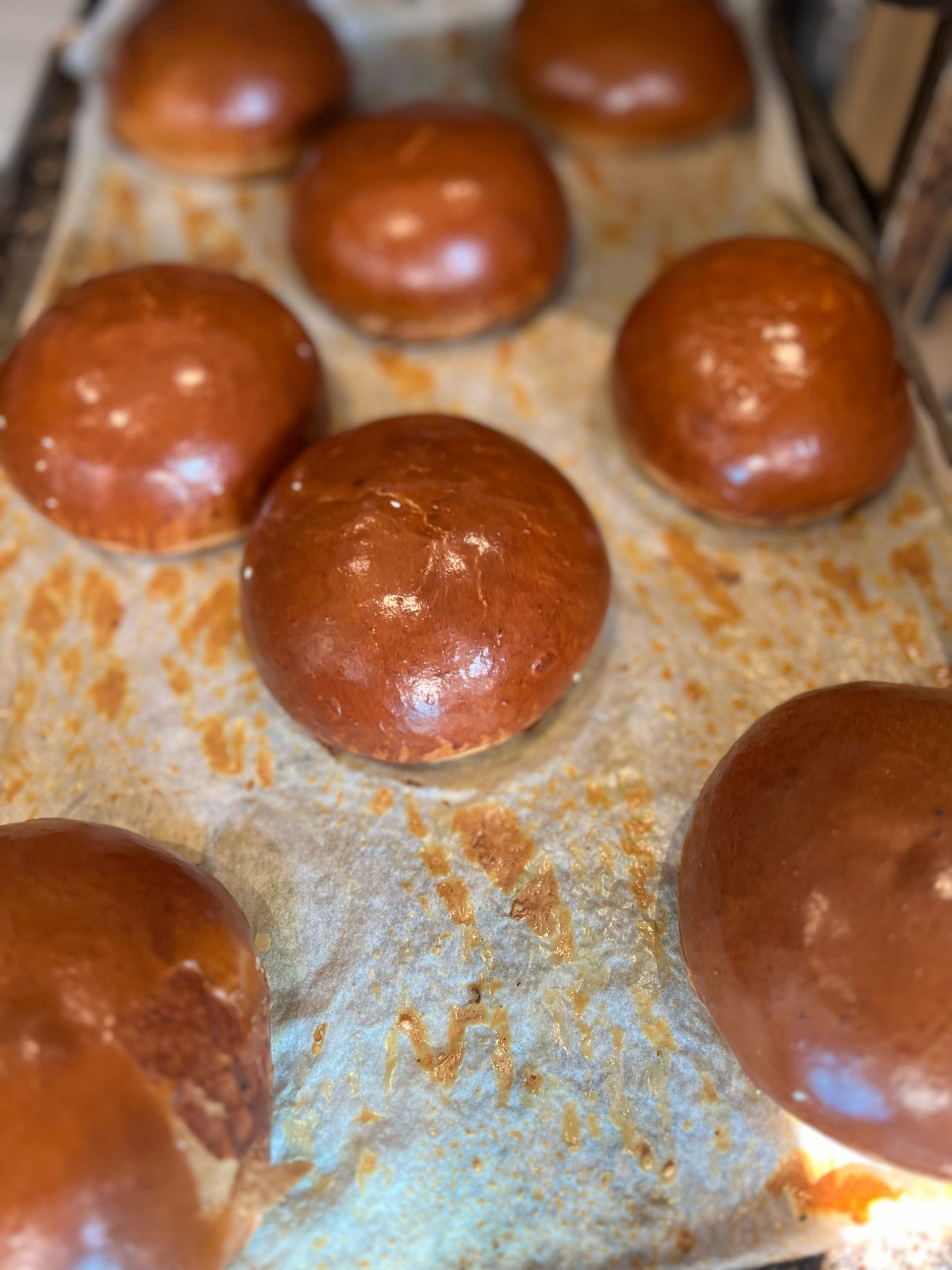 a bunch of croissants that are on a table