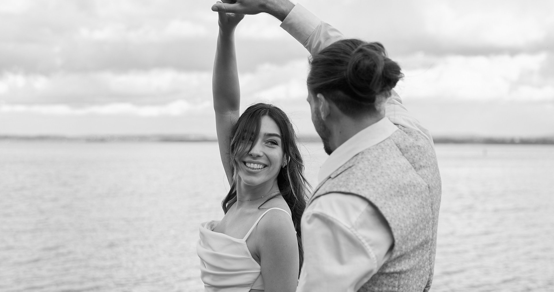 couple wearing silver-colored rings