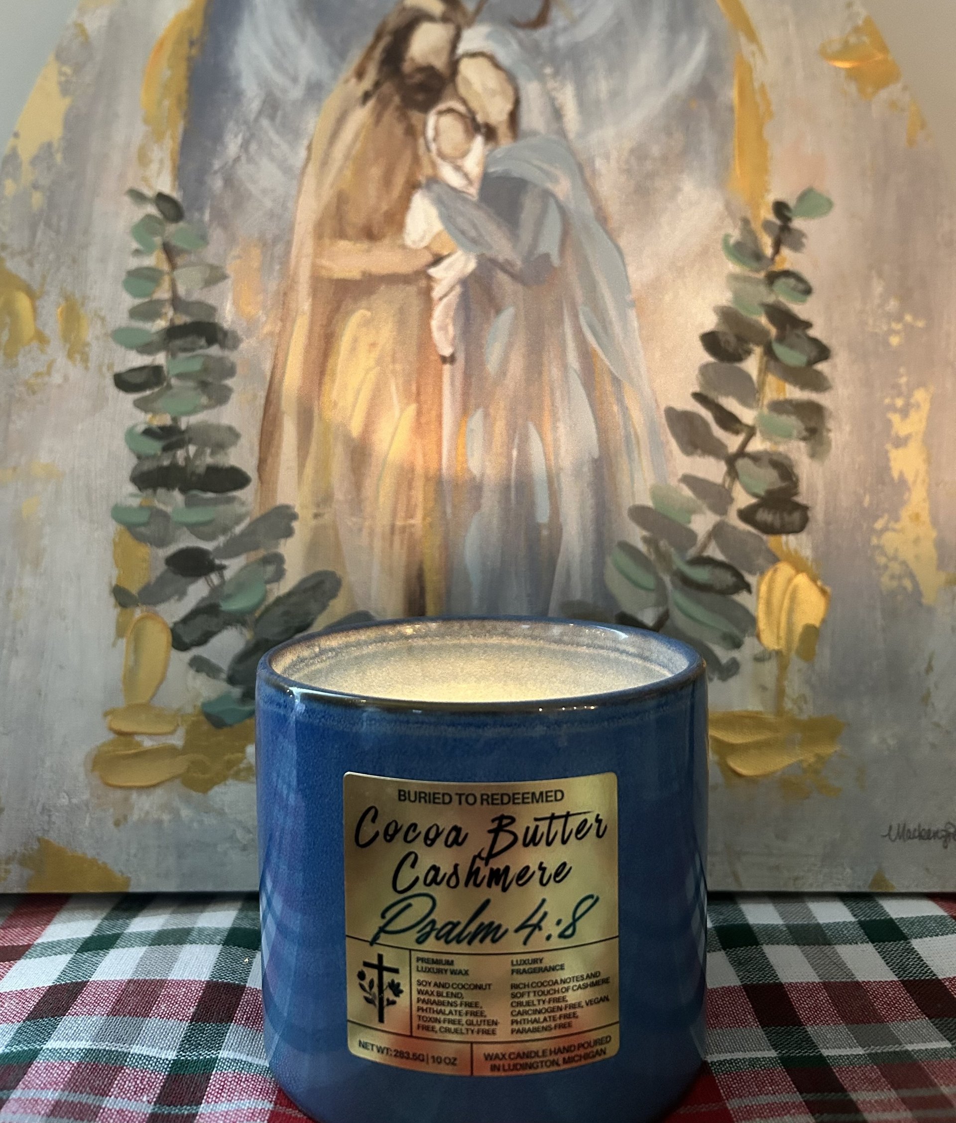 tea light on brown surface