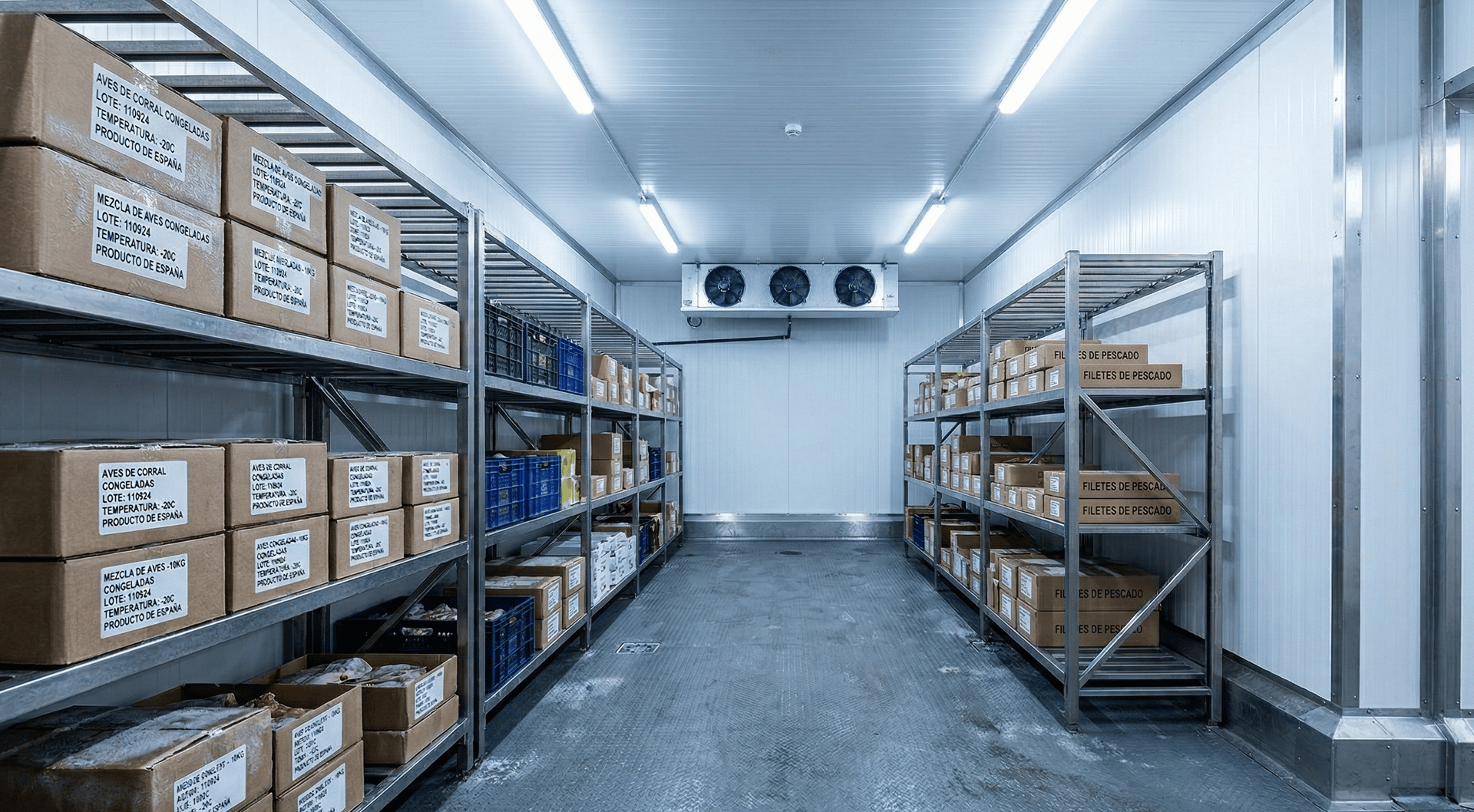 Mushrooms growing in a temperature controlled environment.
