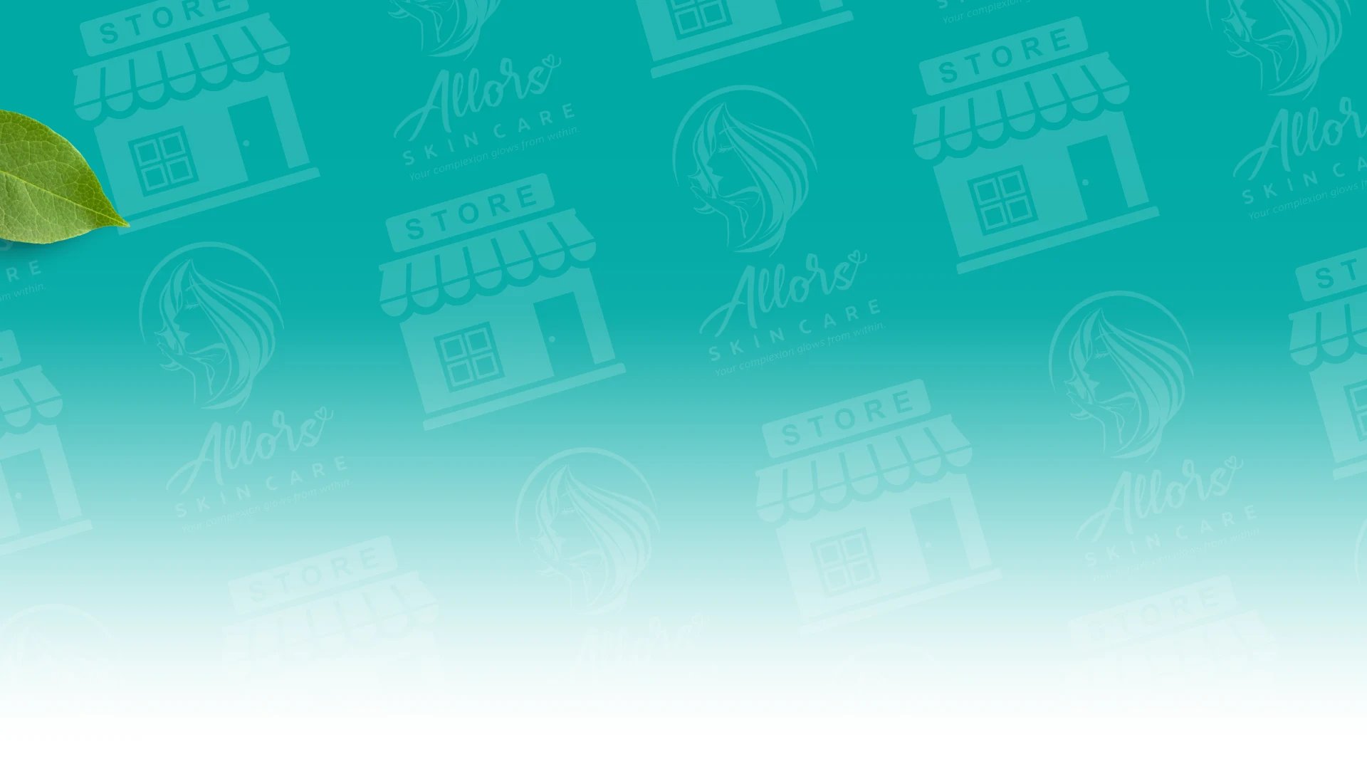 Allors Skin Care Trusted Retail Stores in teal page background with Allors Logo