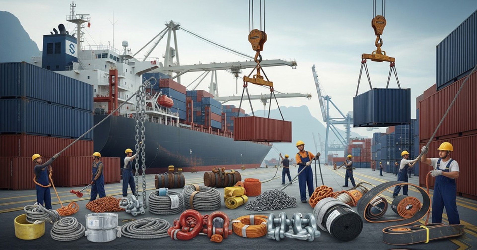 Port lifting supplier of lifting and lashing heavy duty industrial equipments in Navi Mumbai, Maharashtra