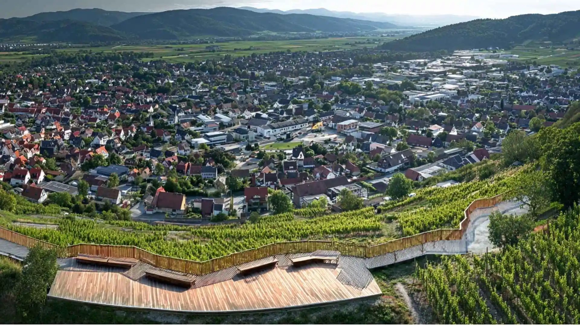 Professionelle Ansicht von Remshalden mit Weinbergen und moderner Infrastruktur
