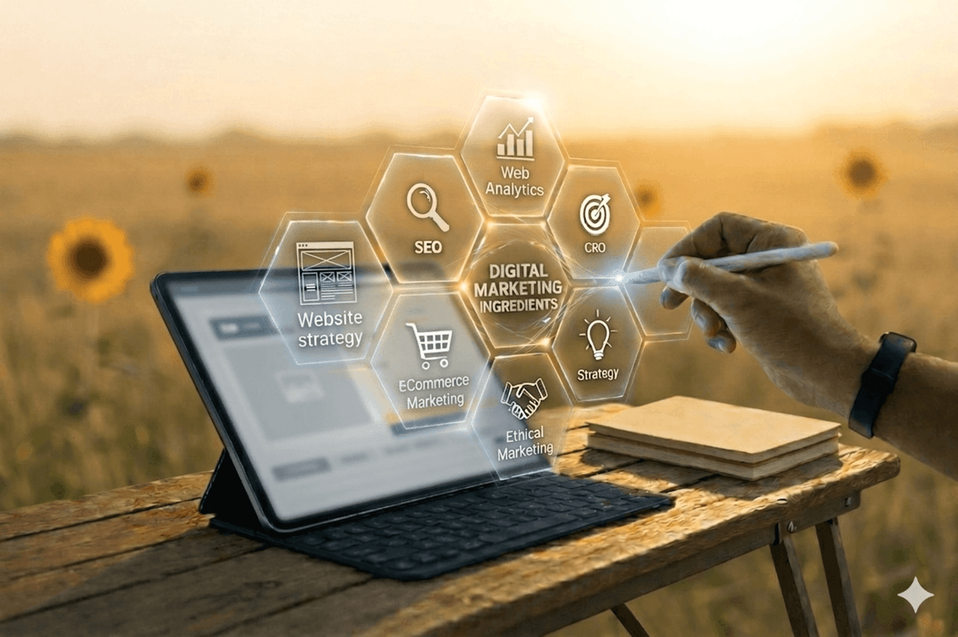 be seen be trusted be chosen we power the strategy behind it business interacts with beemk services digital marketing header