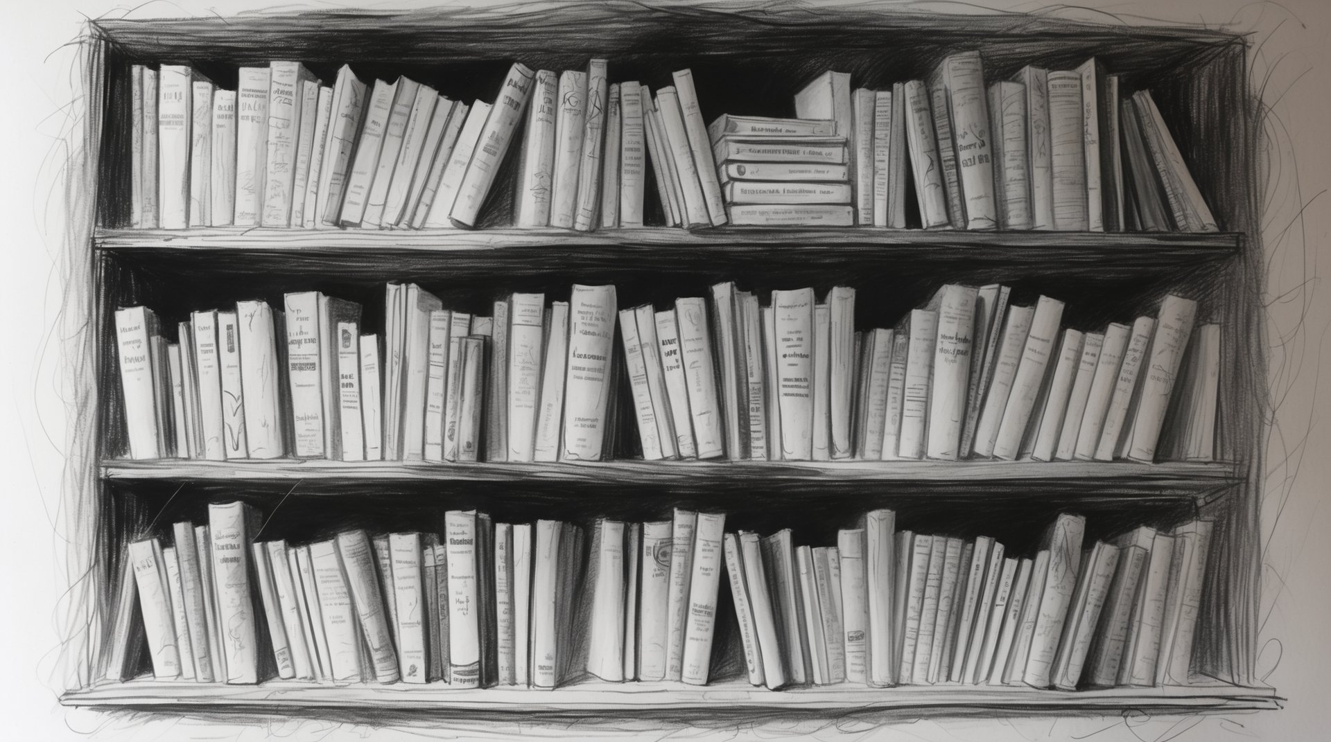 assorted-title pile of books on shelf