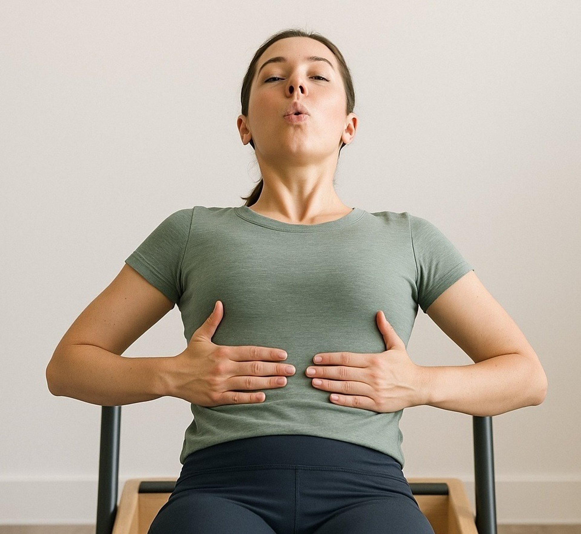 Man doing yoga in a living room