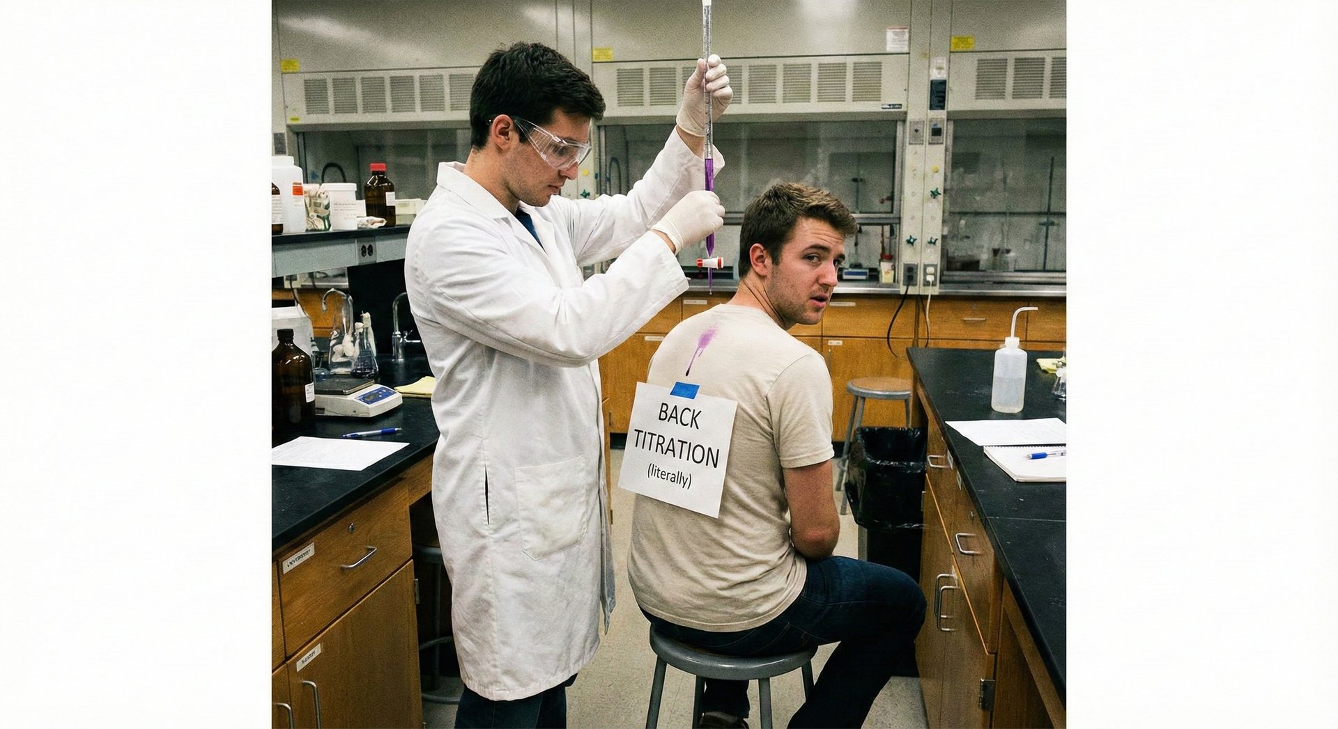 back titration literally