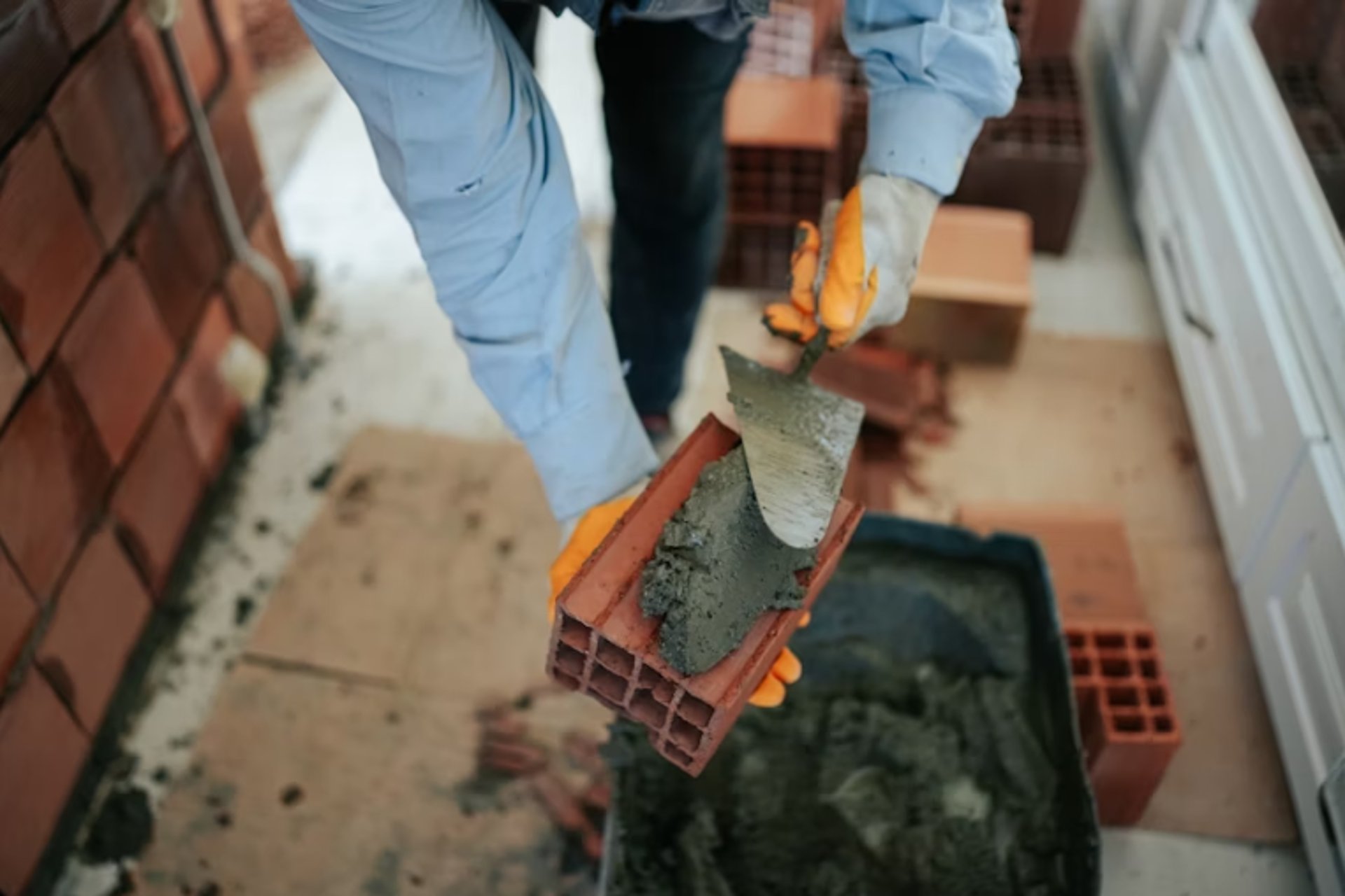 a close up of a wall made of bricks