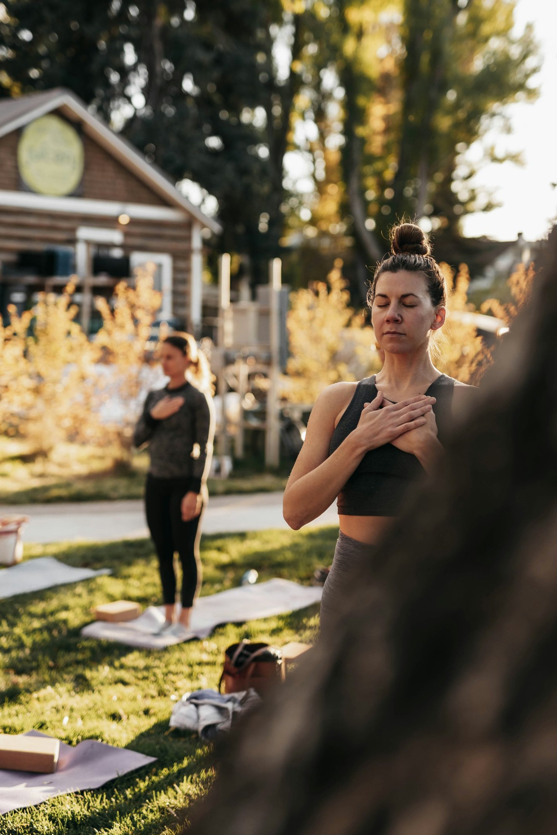 group of people doing yoga