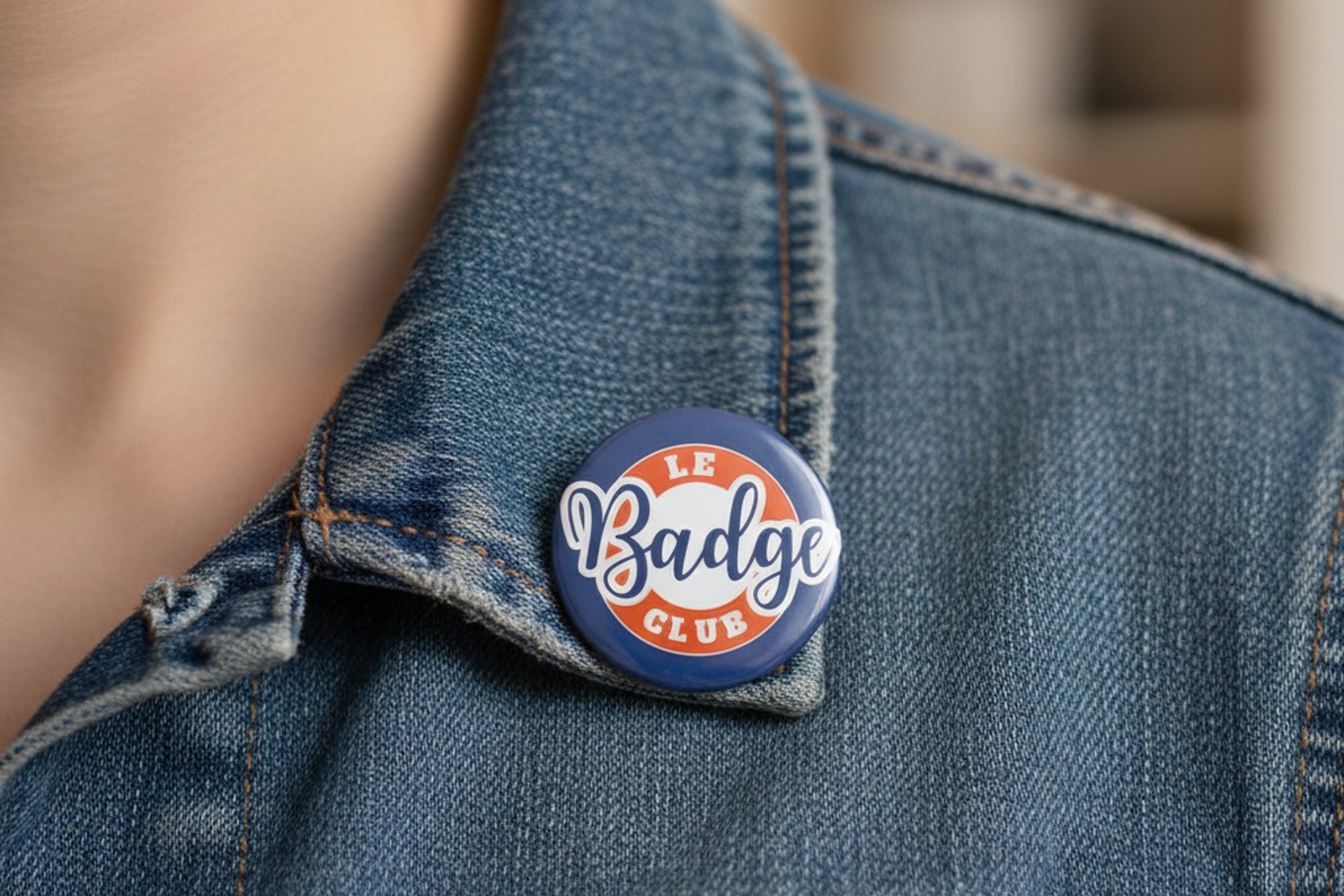 round white and red heart button-pin