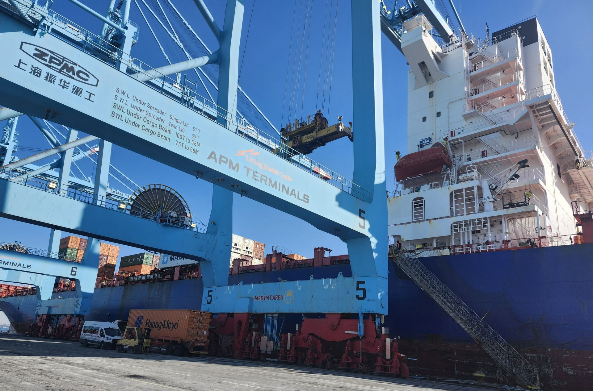 Containership inspection at Port of Newark New Jersey