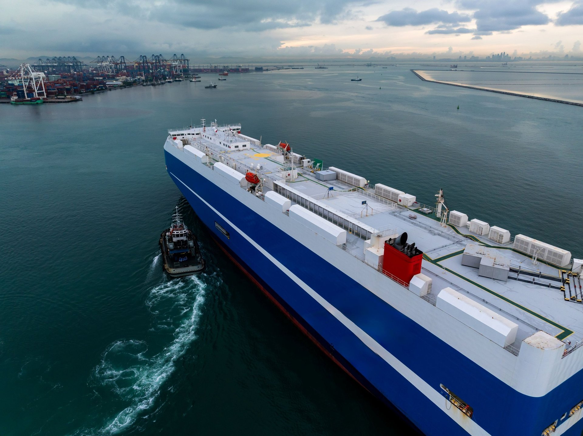a large ship on the water