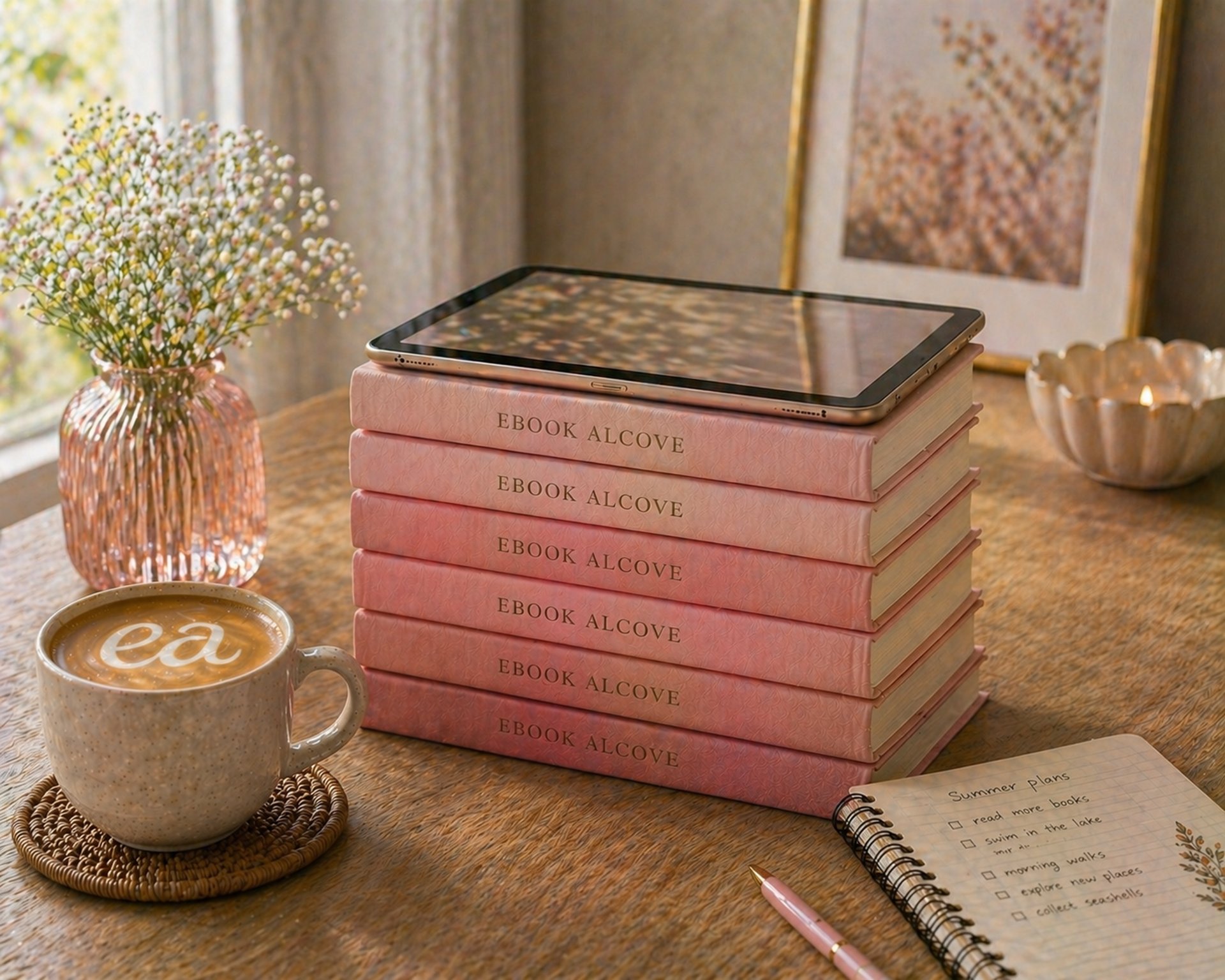 brown wooden framed candle holder on top of books