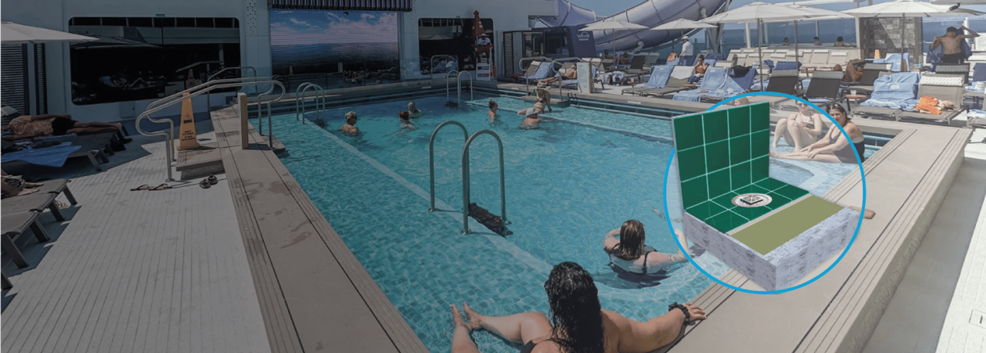 an abstract photo of a curved building with a blue sky in the background