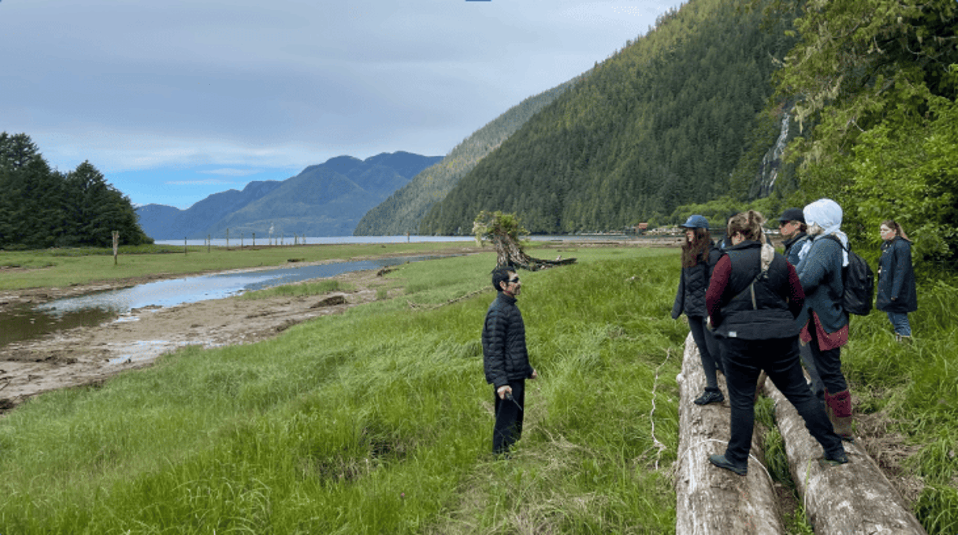 green mountain across body of water
