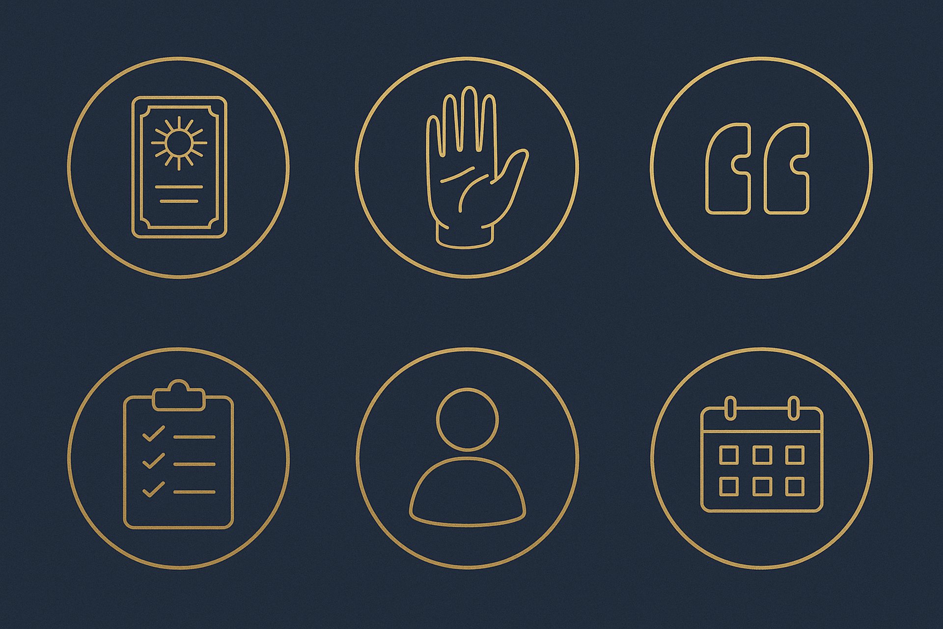 symbols of tarot, palmistry, people, dates
