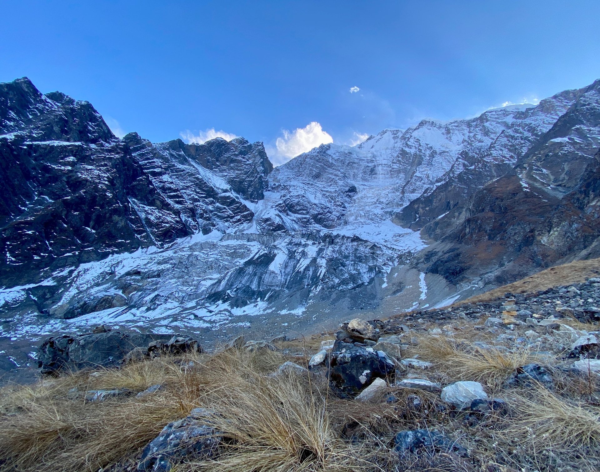 mountain range under blue sky