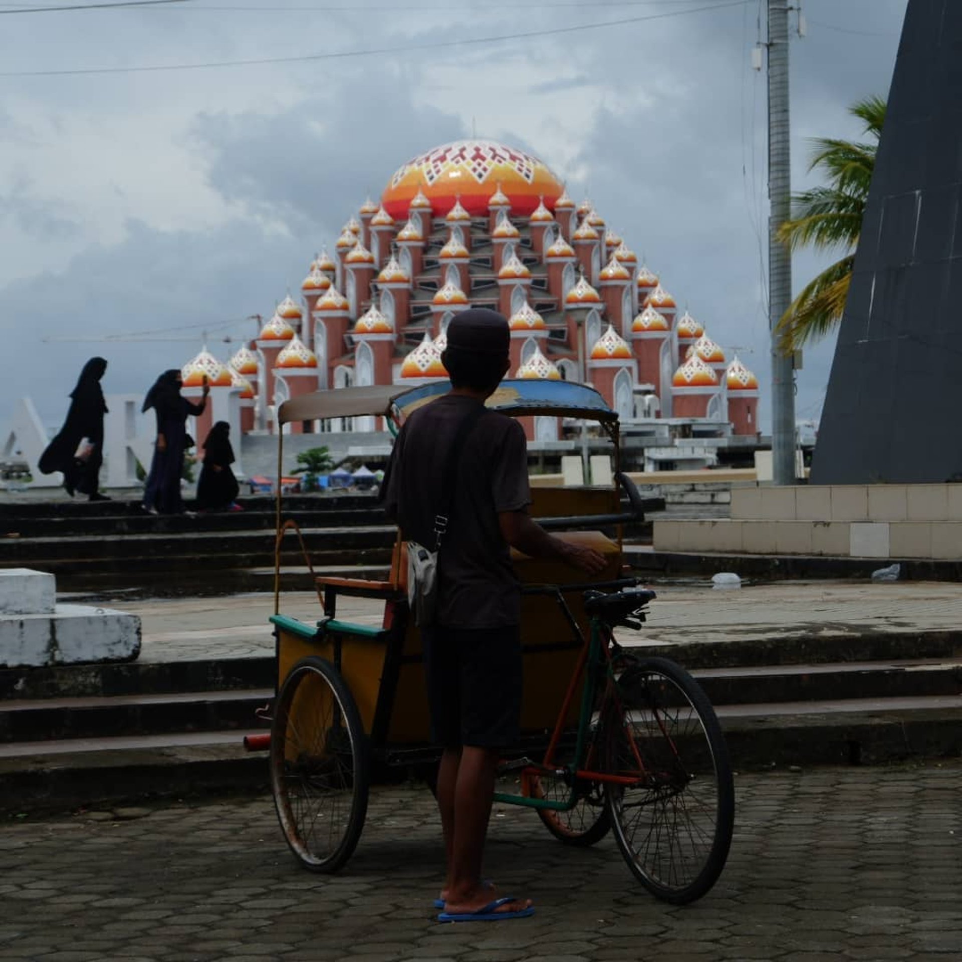 green and white paper bag