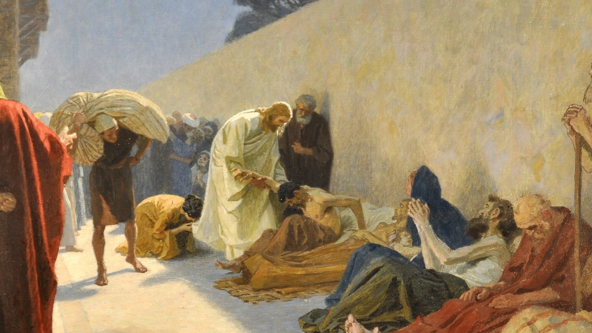 Elderly man sitting in a rustic wooden room