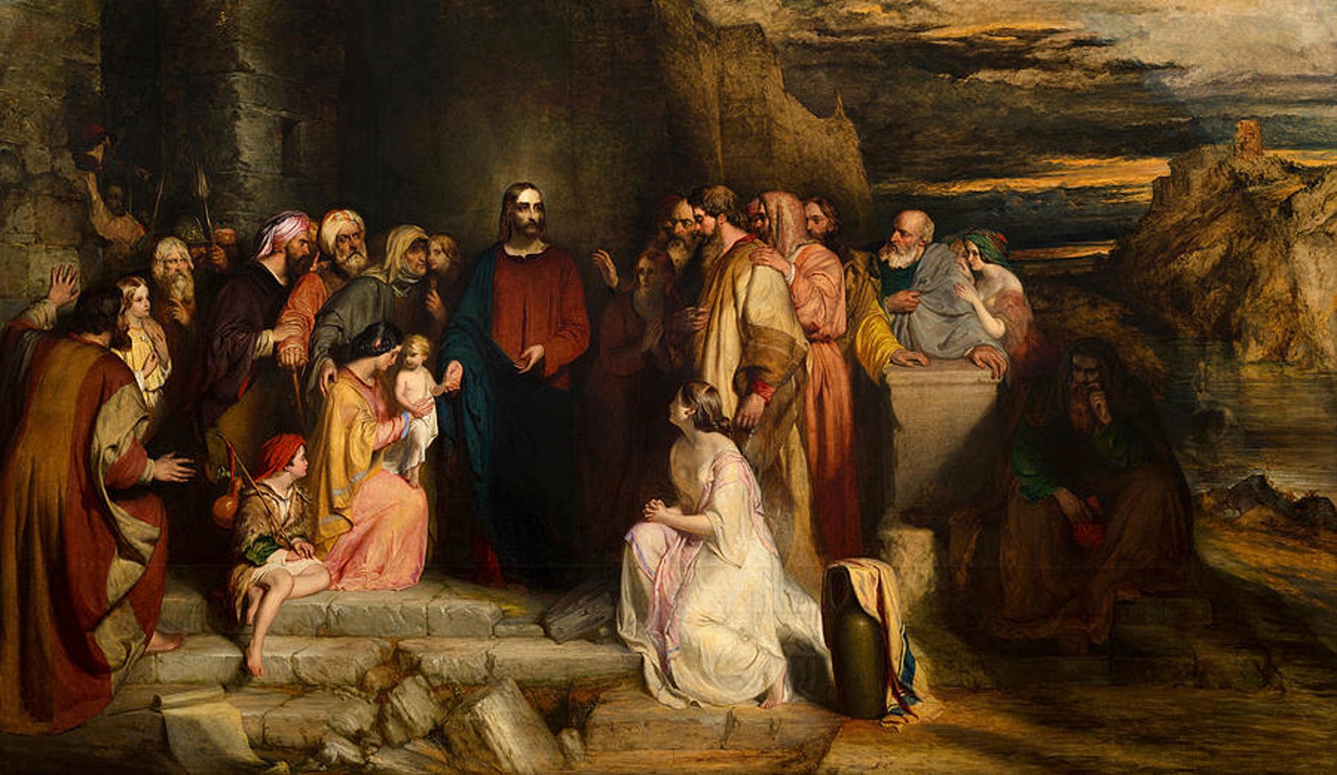 people attending mass in church