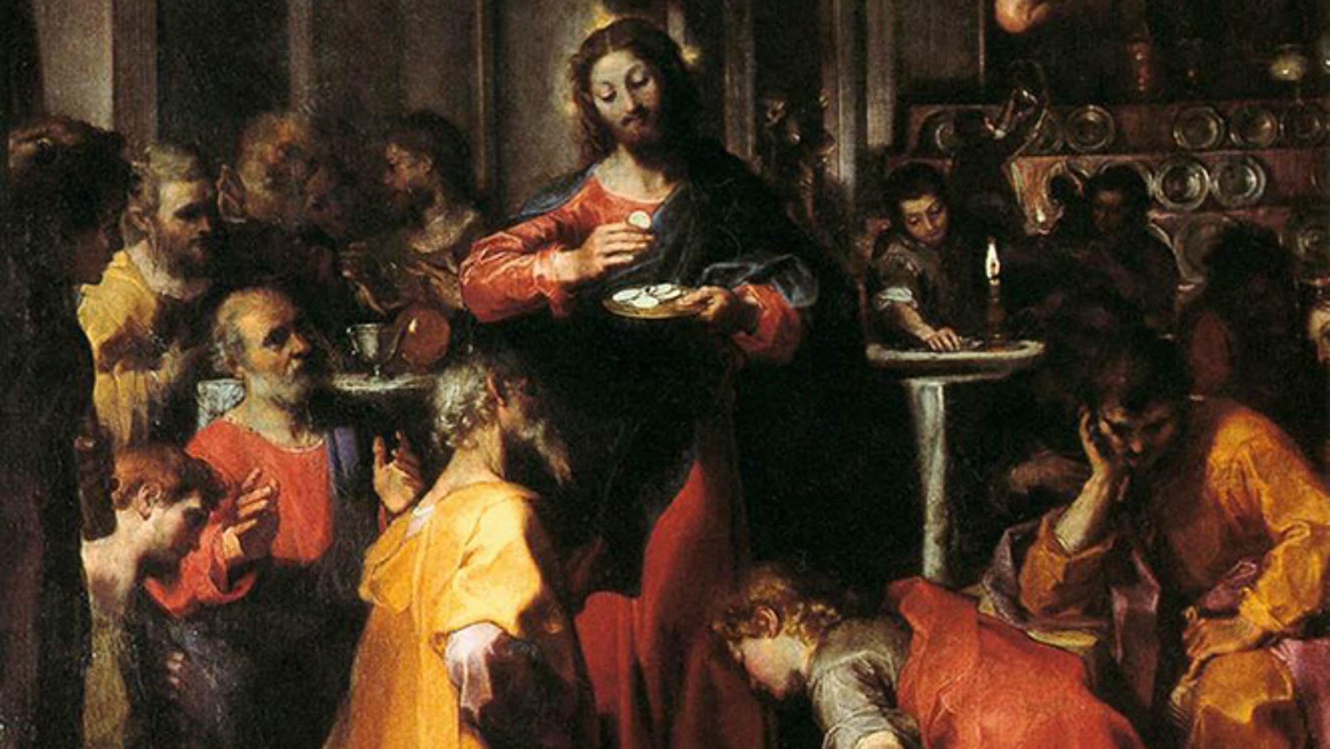 people attending mass in church