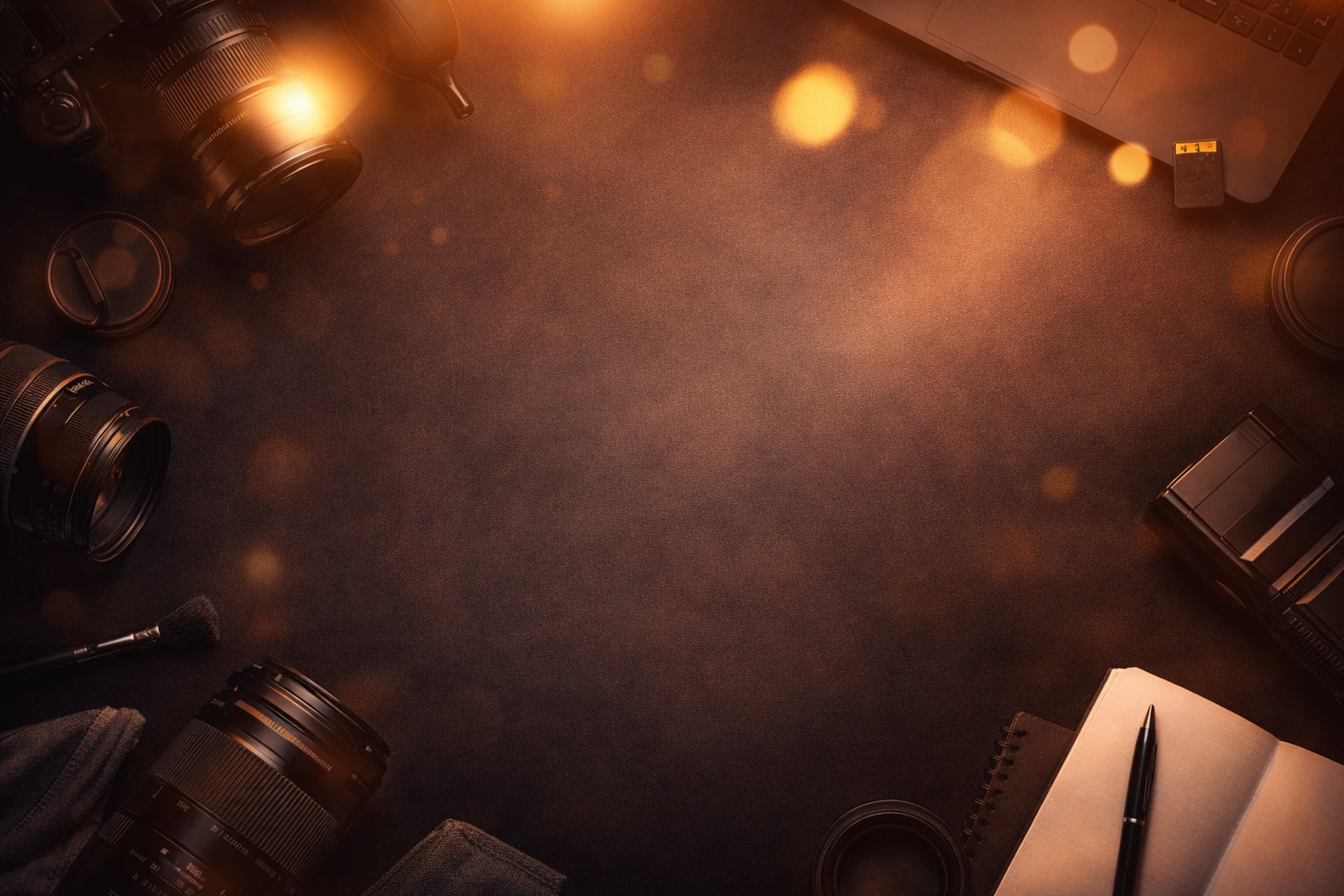 black and silver camera on blue textile