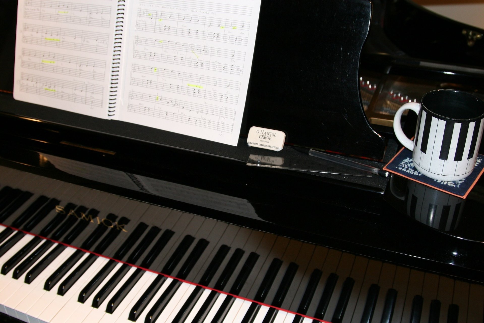 piano sheet music by Jen Smith Lanthier on piano