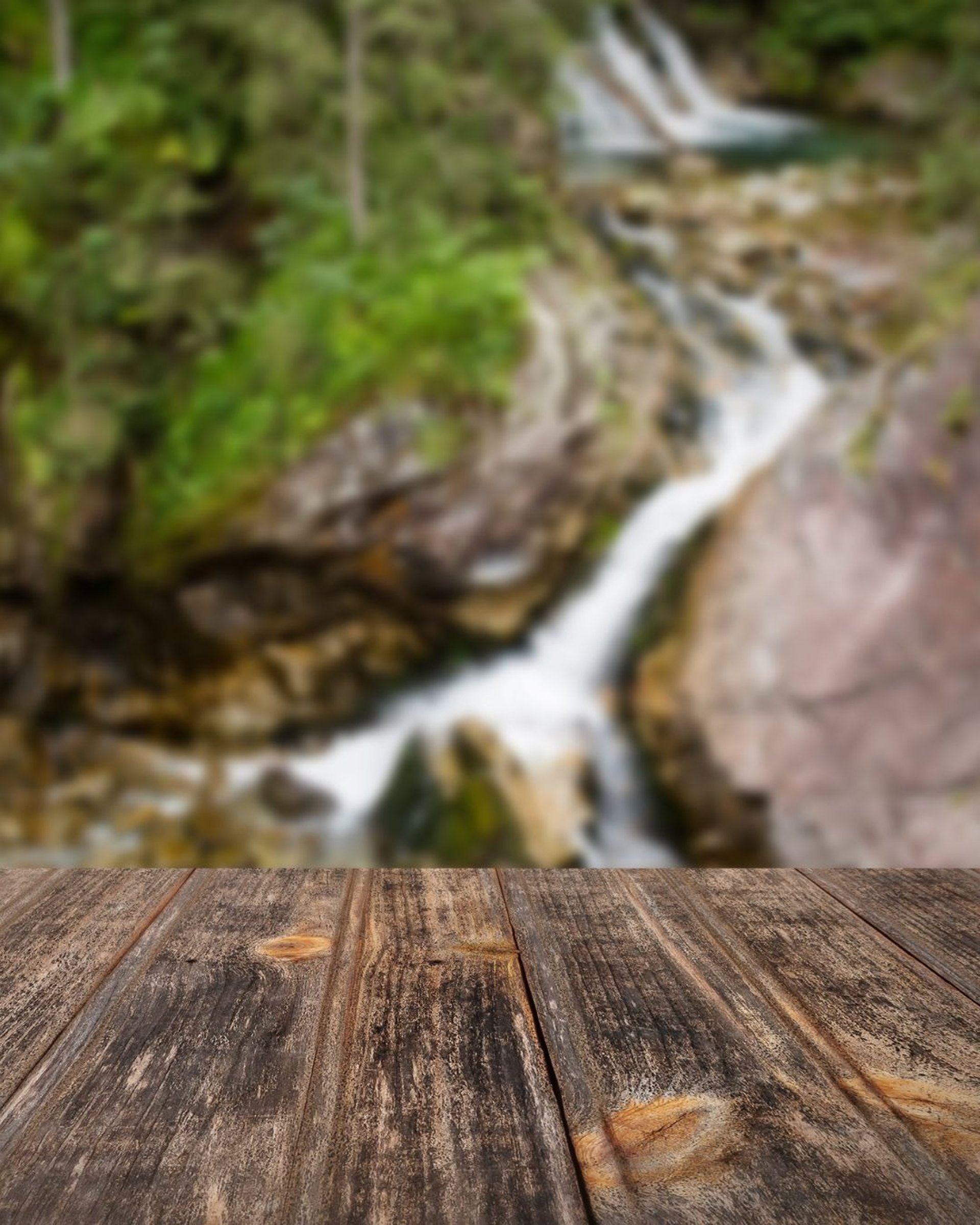 water falls on forest