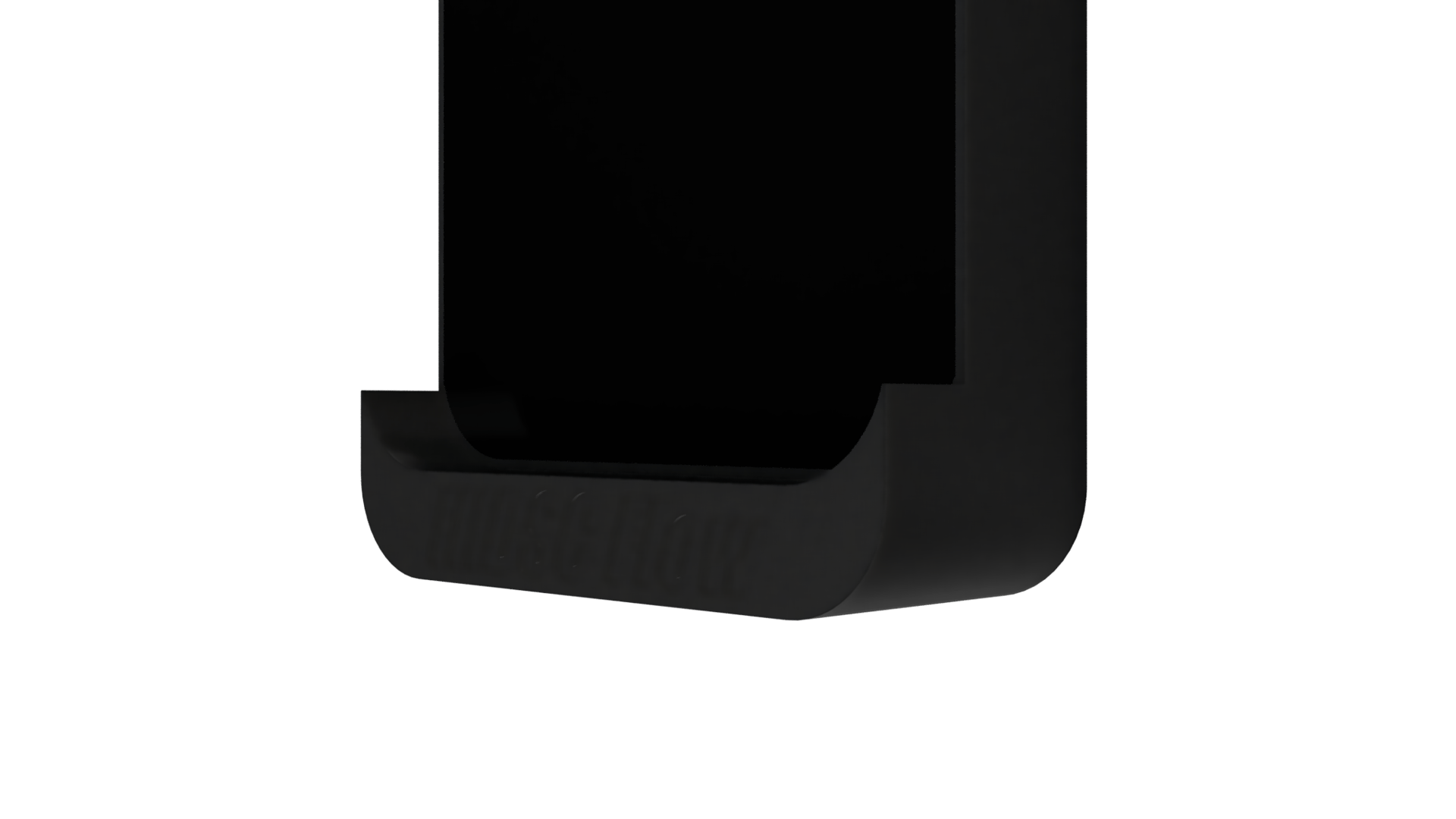 an abstract photo of a curved building with a blue sky in the background