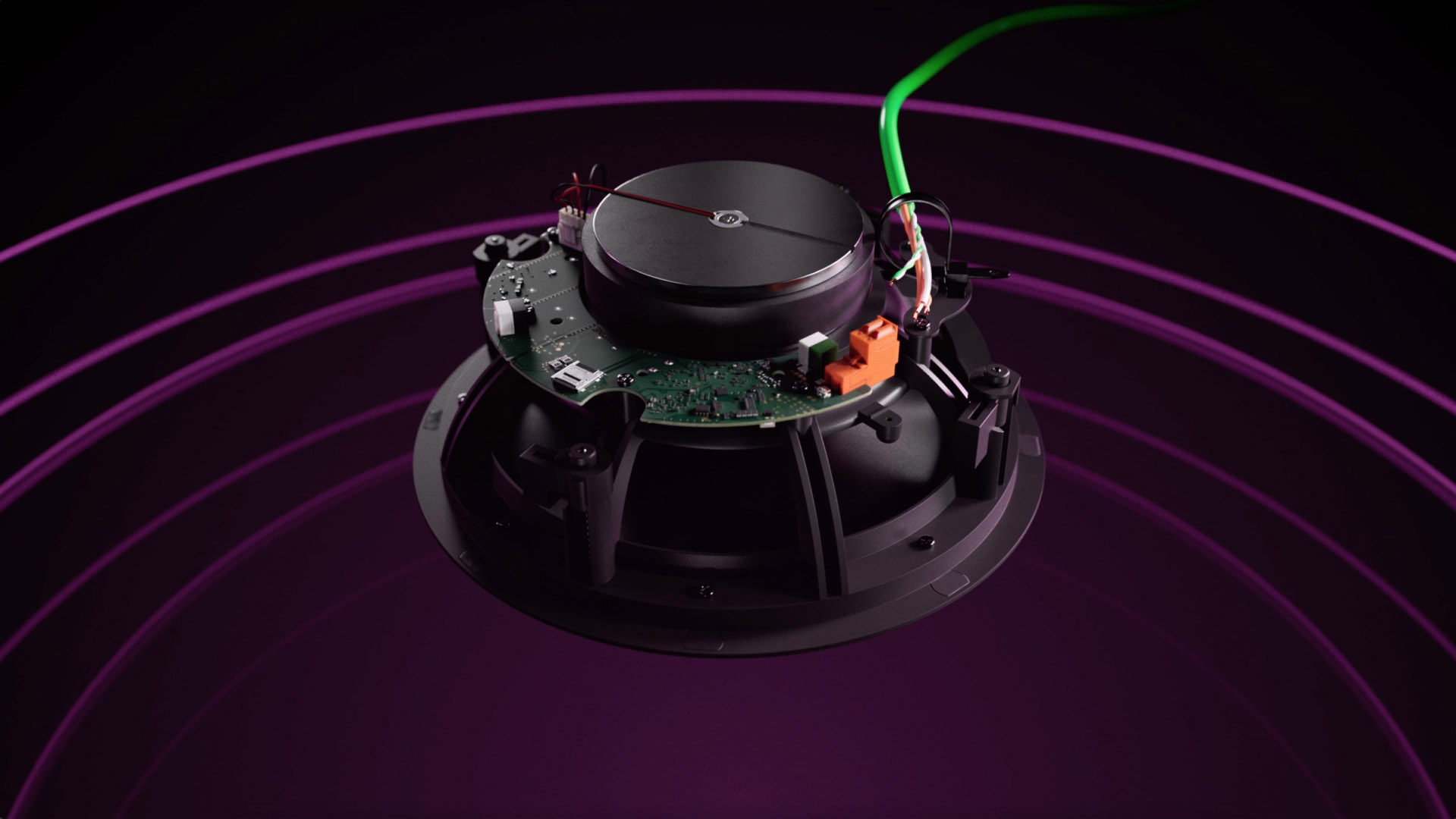 an abstract photo of a curved building with a blue sky in the background