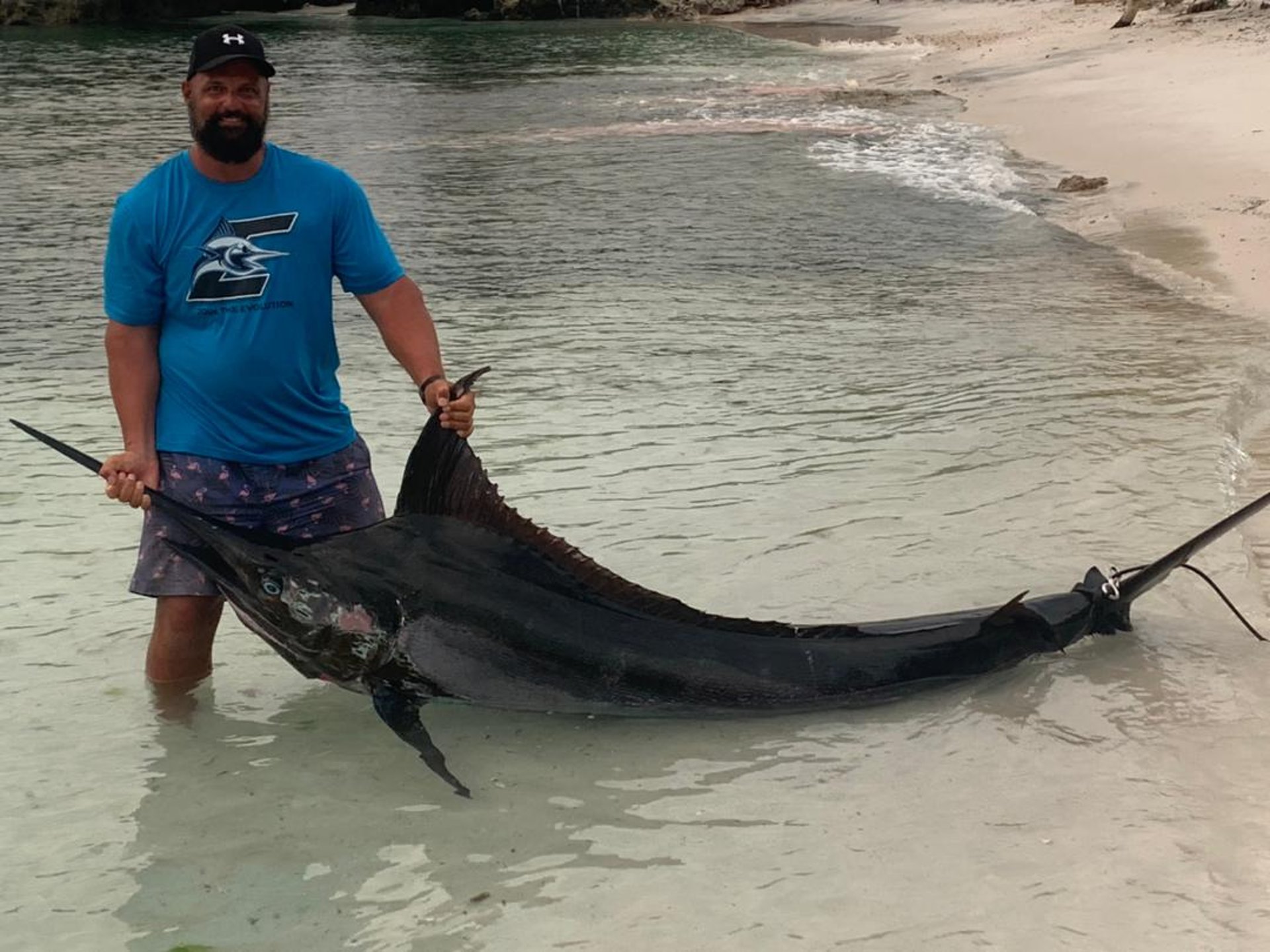 Blue marlin caught on a Zanzibar fishing charter near Kizimkazi.