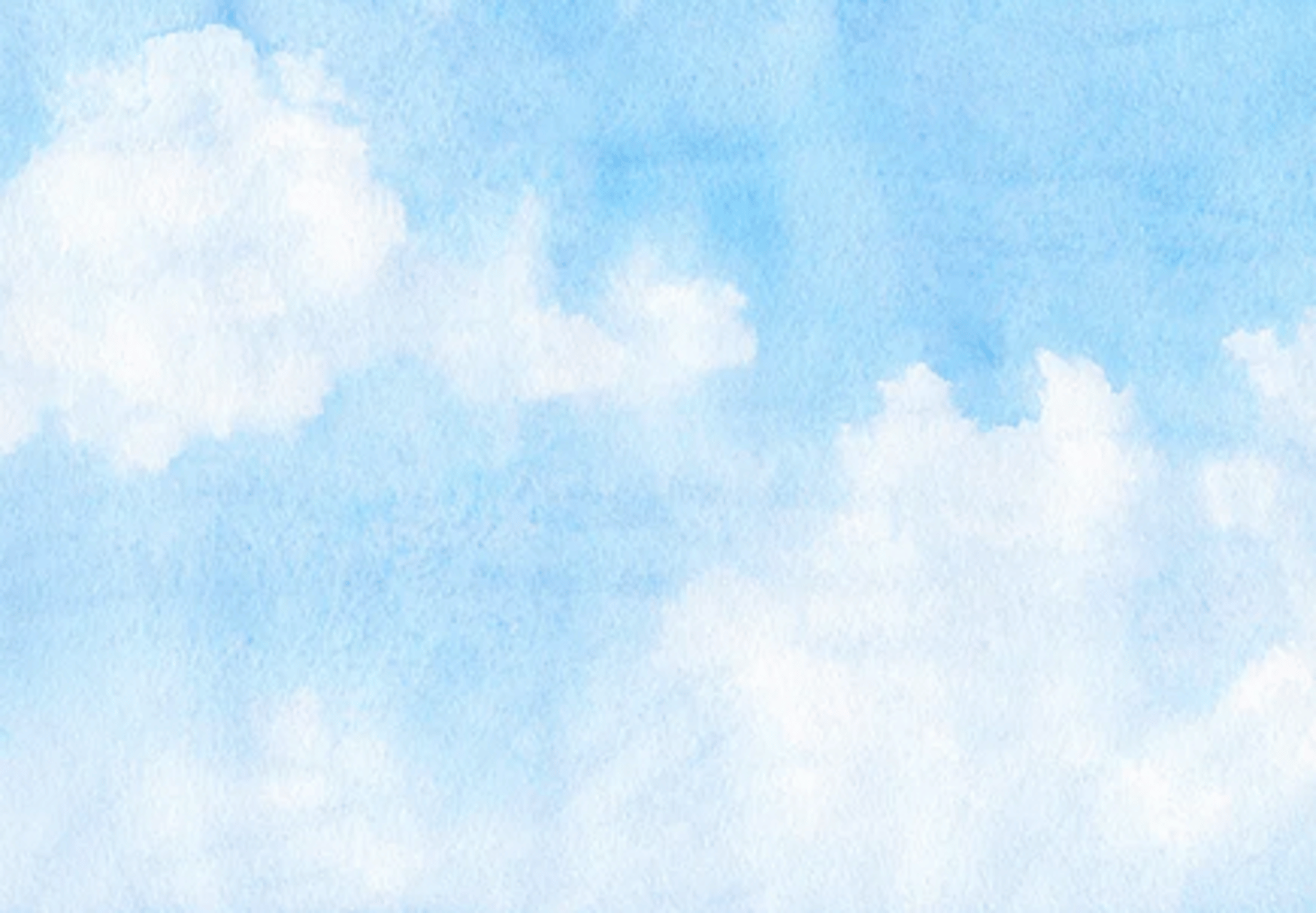 a watercolor painting of a blue sky with clouds