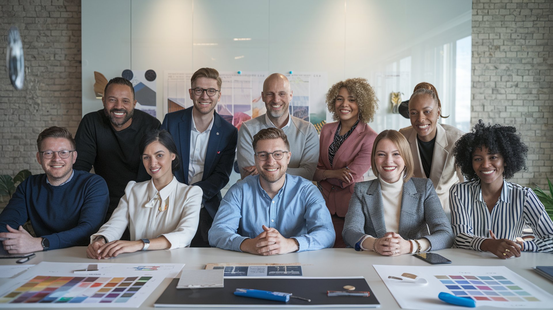 A man and two women standing next to each other
