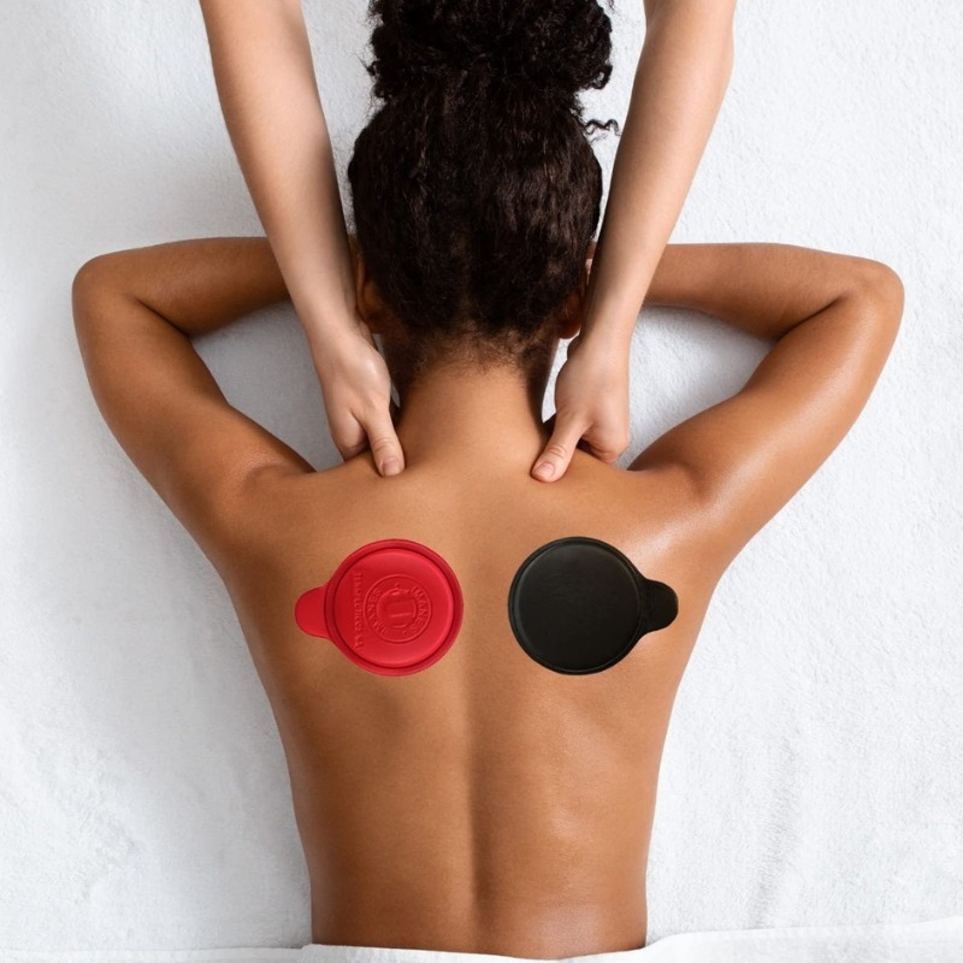 persons feet on blue towel