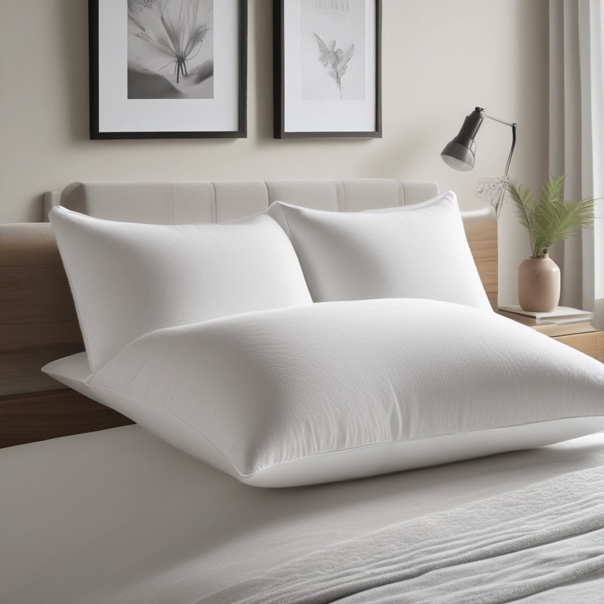 white bed linen near green plant