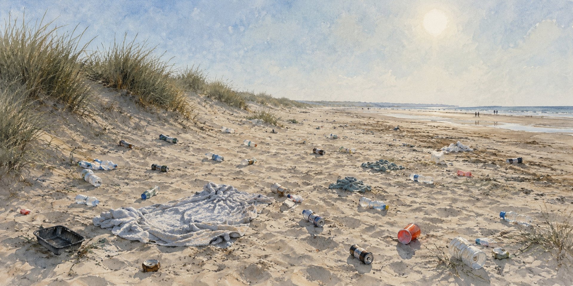 Formby Beach covered in litter 