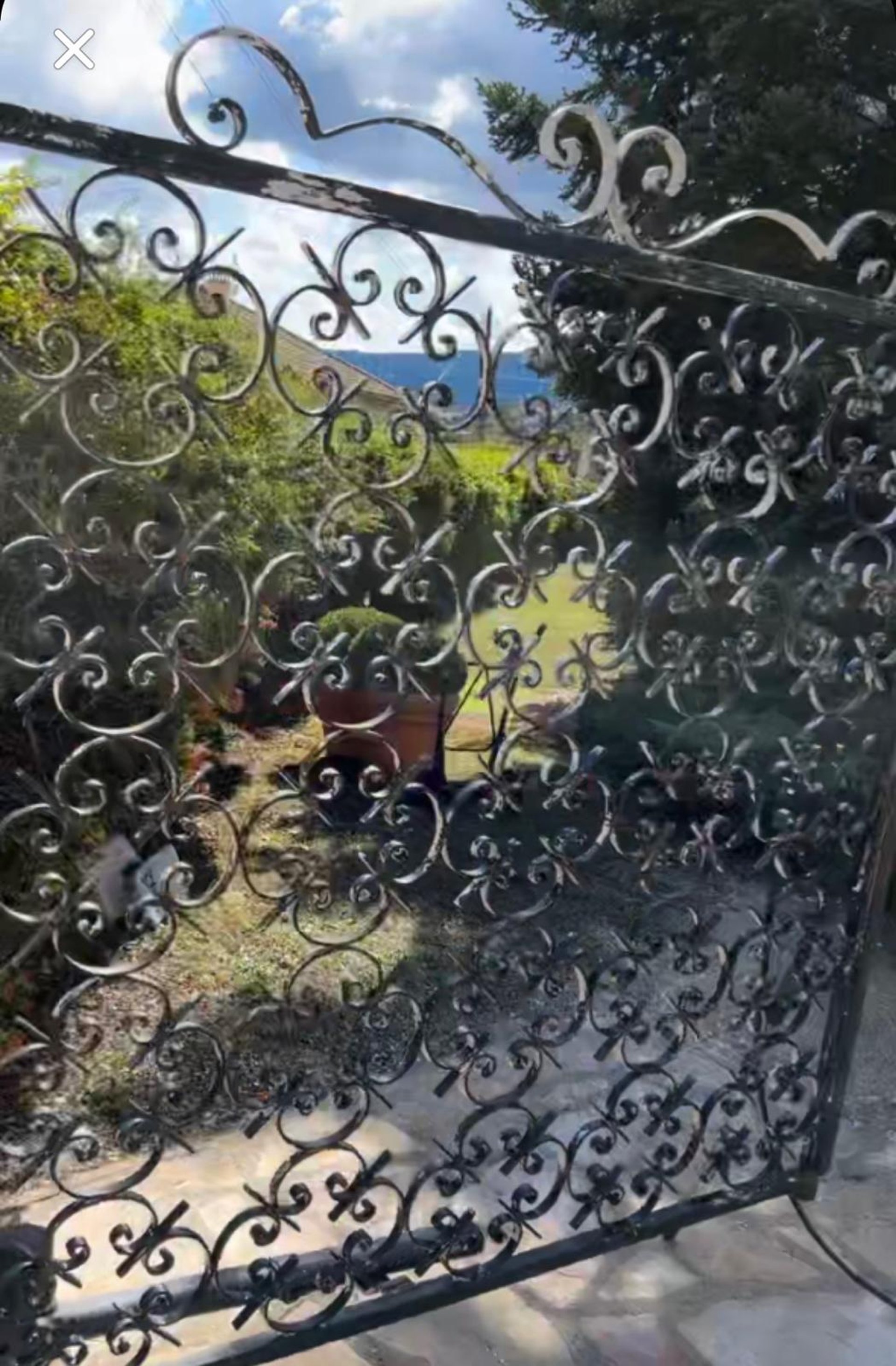 a close up view of a metal gutter