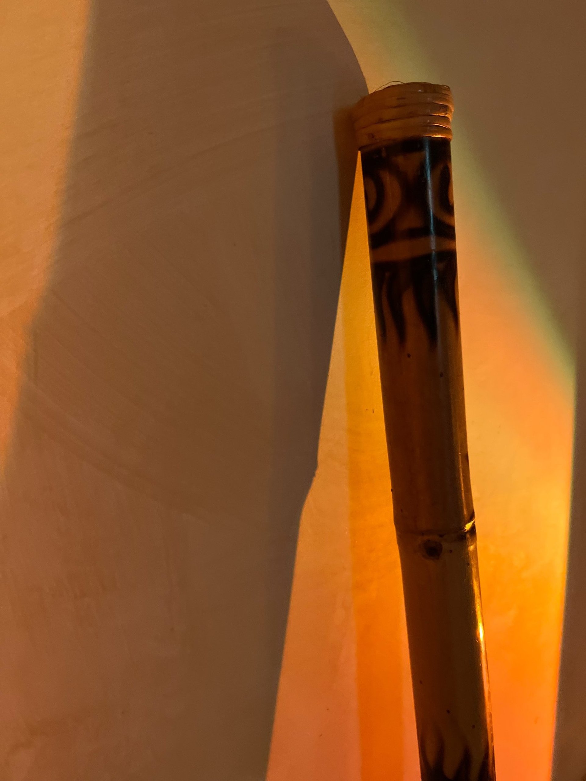 white black and orange textile