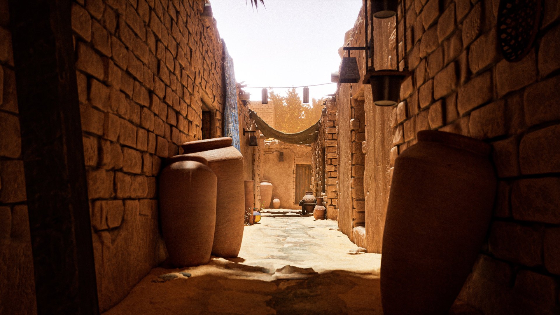 an abstract photo of a curved building with a blue sky in the background