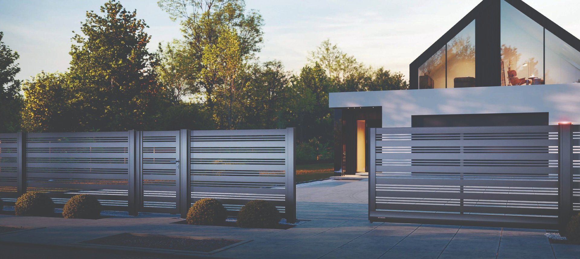 an abstract photo of a curved building with a blue sky in the background