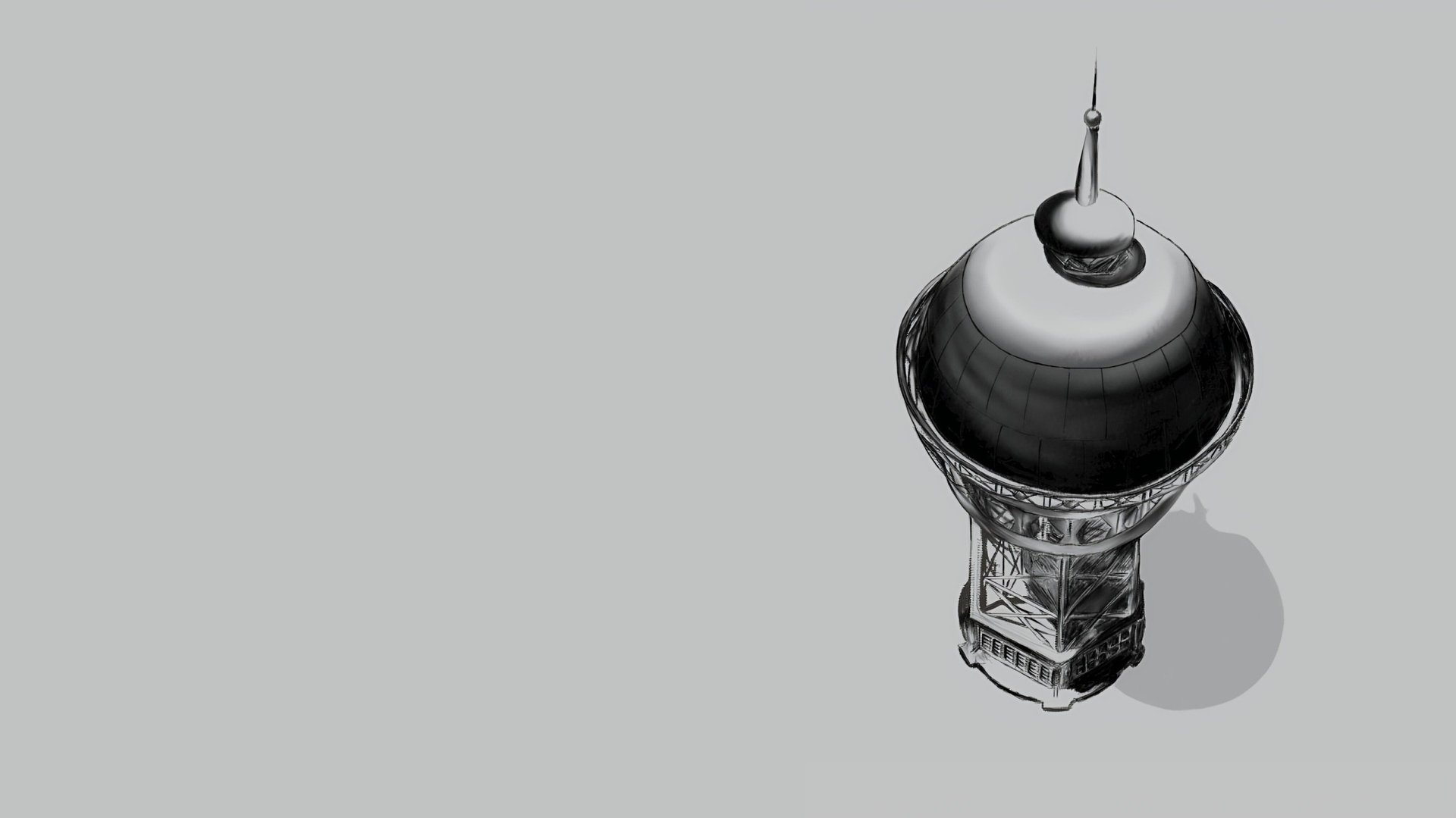 an abstract photo of a curved building with a blue sky in the background