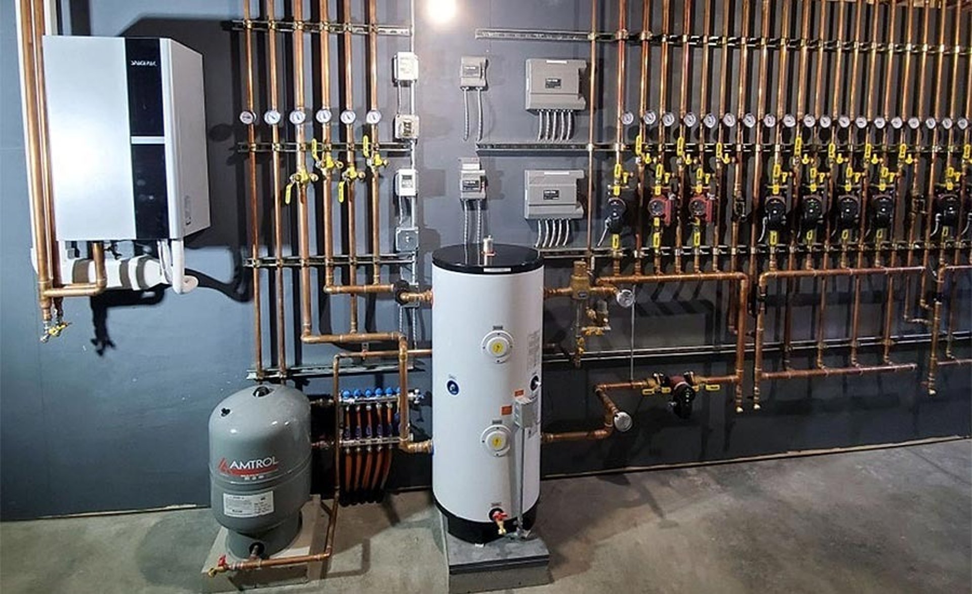photo of plumbing for hydronic system